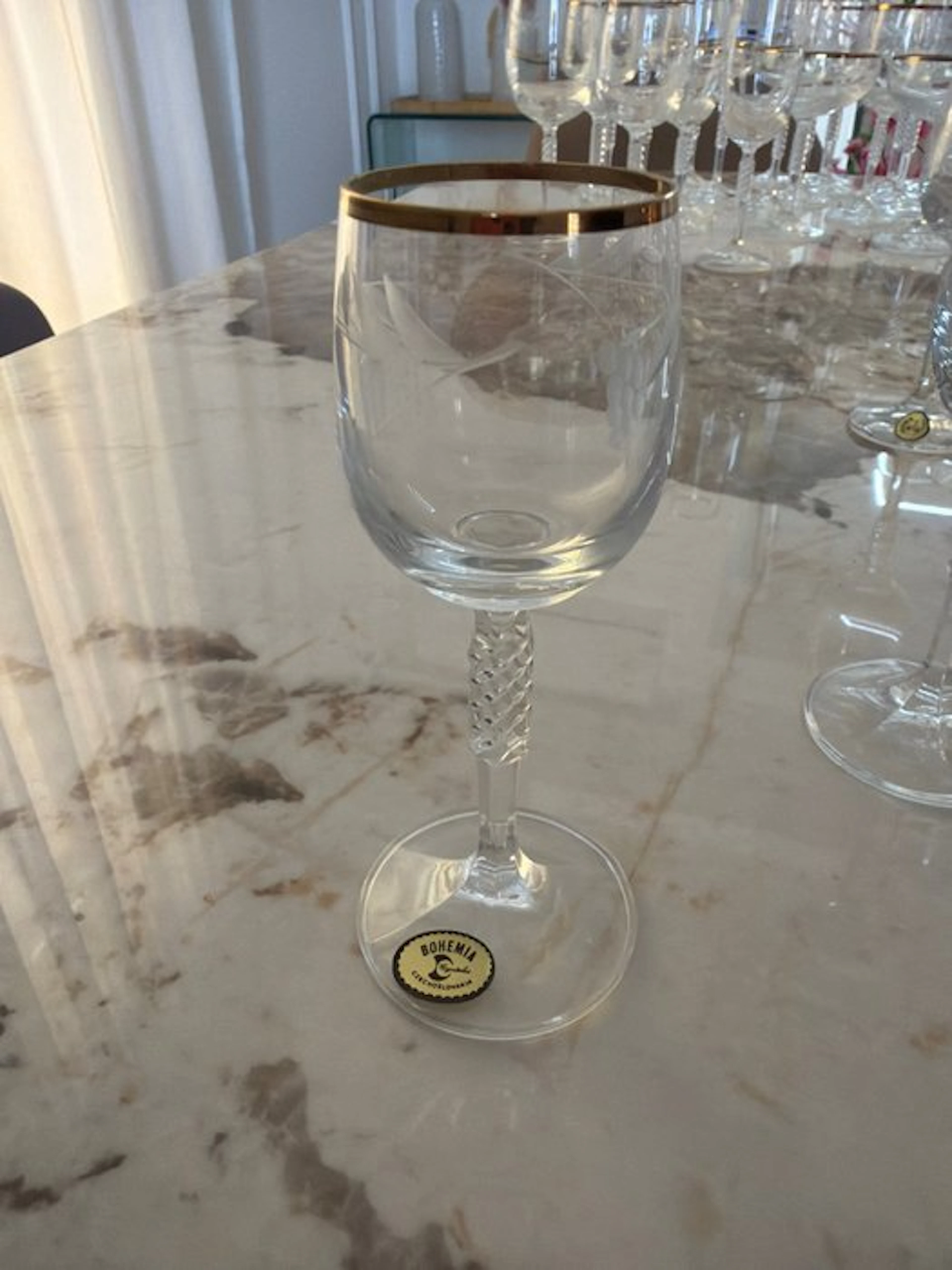 Bohemia - Drinking service (36) - Glass, Gold