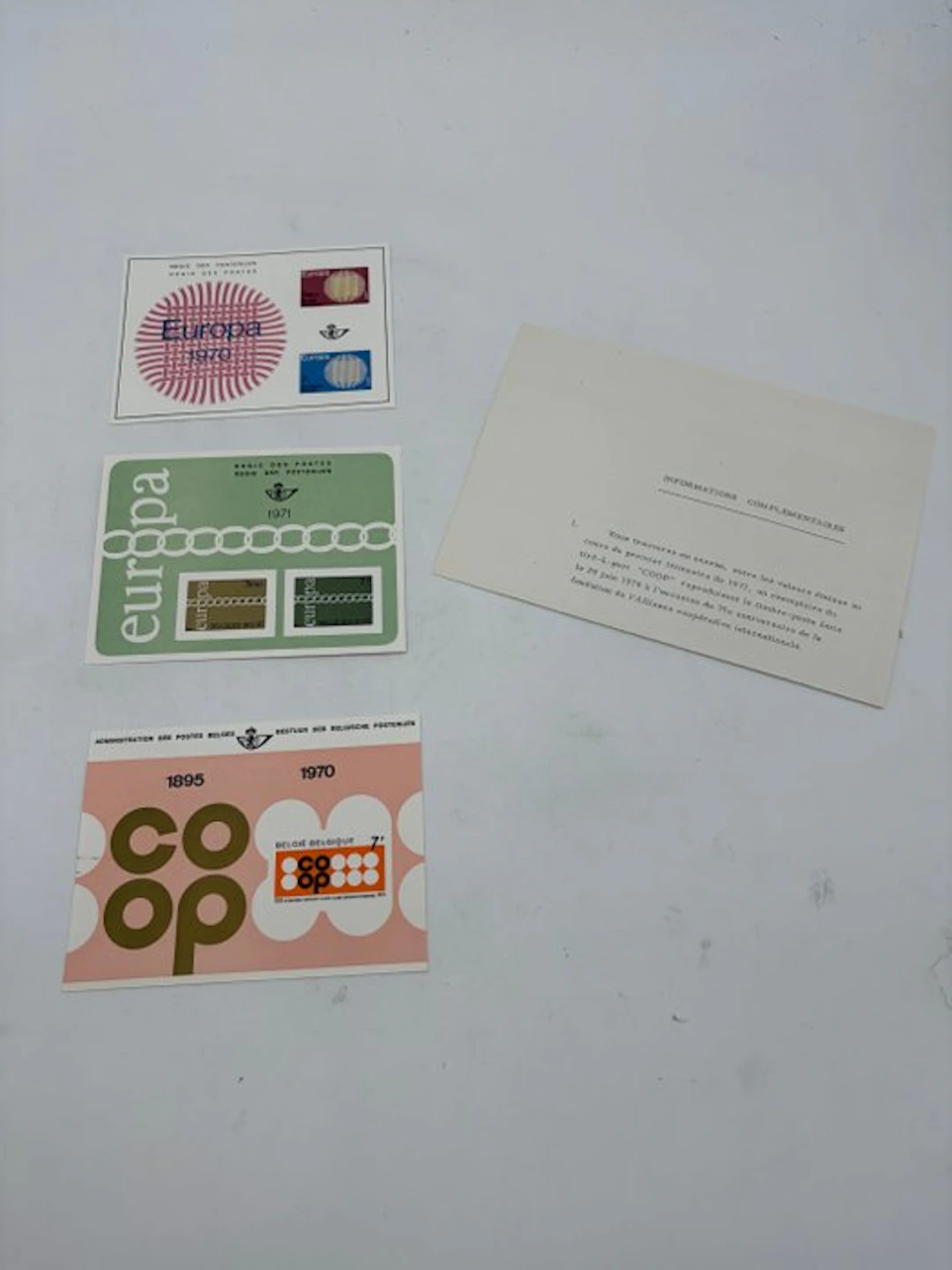 Belgium 1970/1971 - 3 deluxe sheets (rare) LX57 Europa 1970