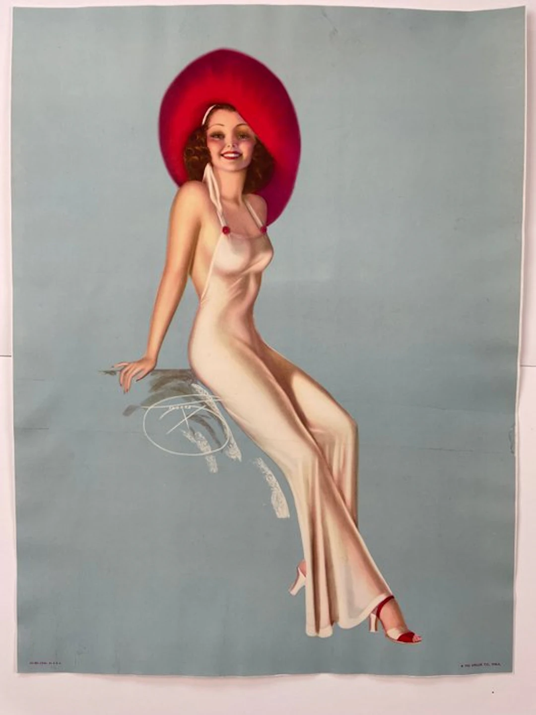 Billy DeVorss - Pin up ghirl with red hat (1940's) - 1940s