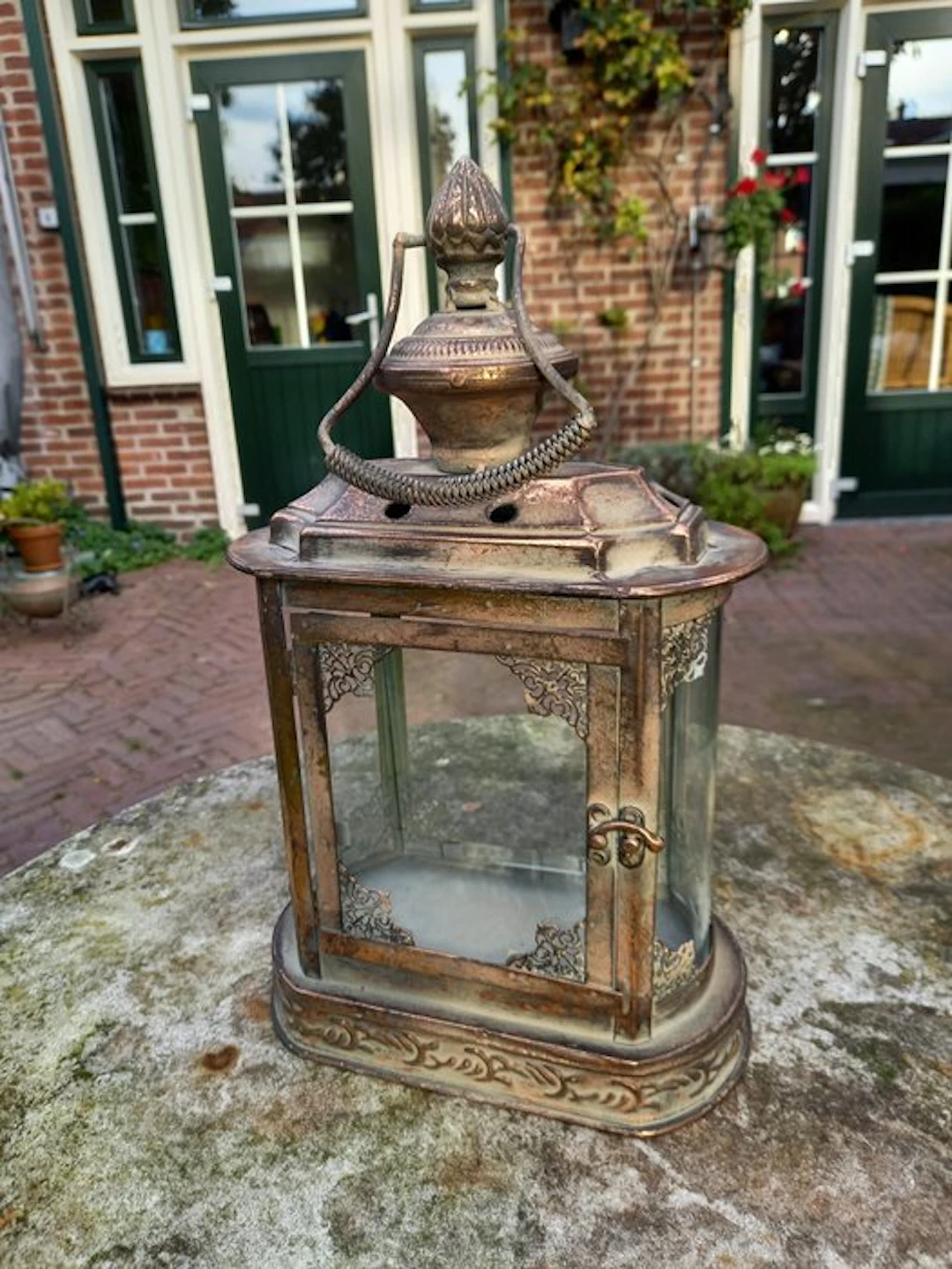Lantern - CANDLE LANTERN - 34 cm - Glass, Metal