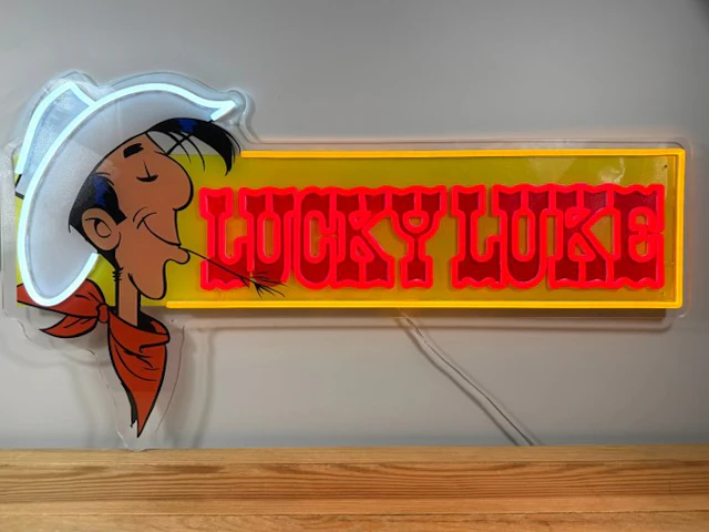 Enseigne néon publicitaire Lucky Luke - Neon light sign - Plexiglass