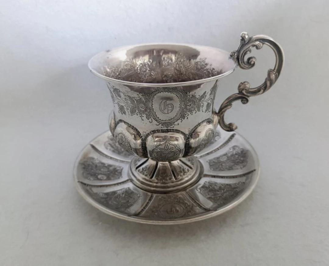 140 Years Old - Tea - Cup and saucer (2) - .950 silver