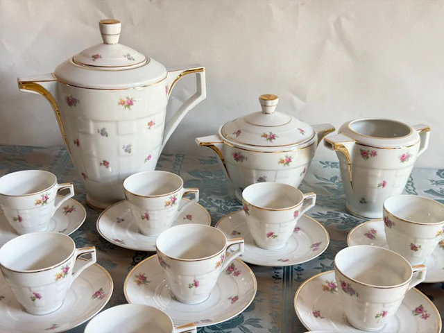 Limoges - Coffee set (25) - Limoges Porcelain – Coffee...