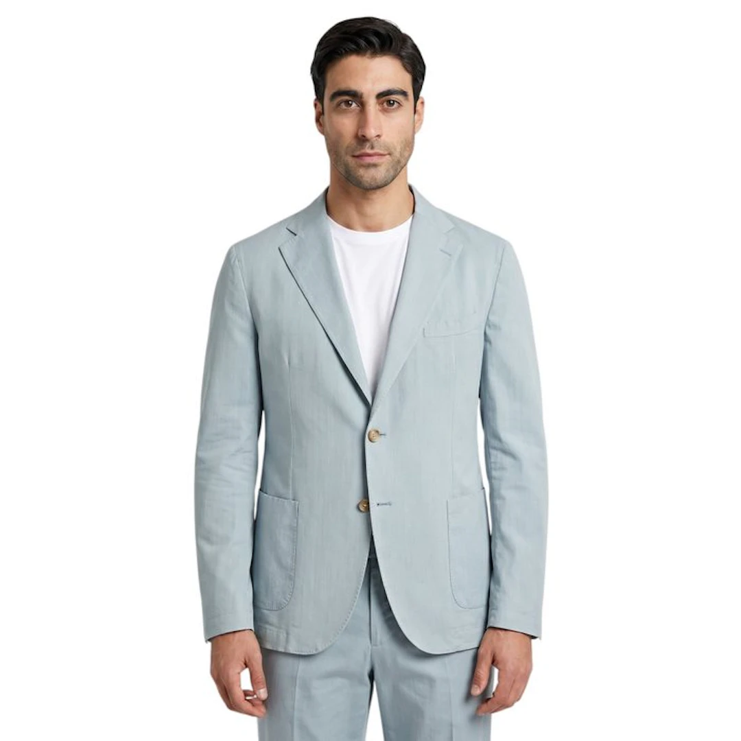 SANTANIELLO SALERNO - 52 IT - Suit Light Blue "Easy" Wool...