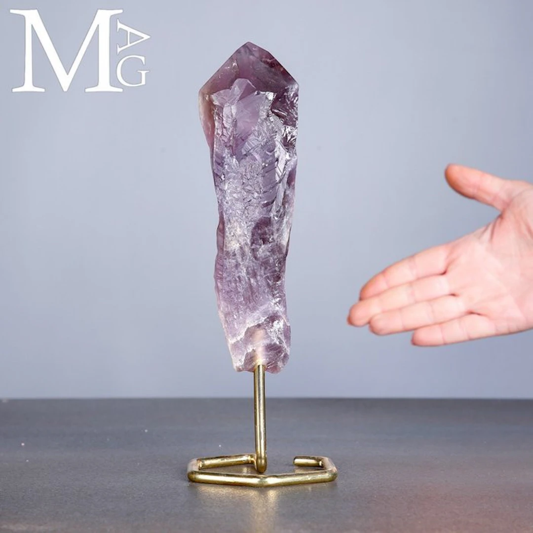 Amethyst Crystal Point with Natural Vivid Purple...