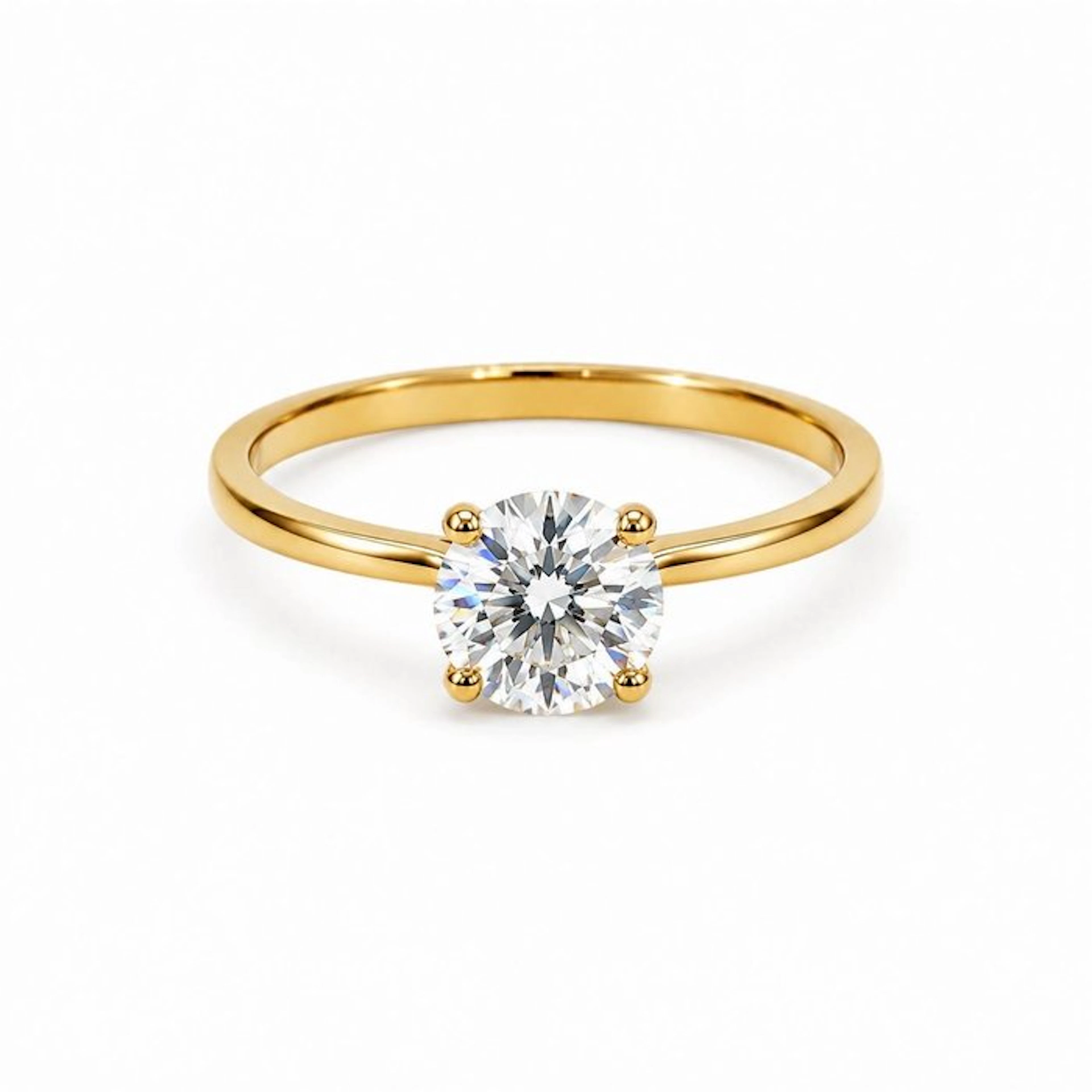 No reserve price - Ring - 14 kt. Yellow gold - 1.00ct. tw. Diamond (Lab-grown)