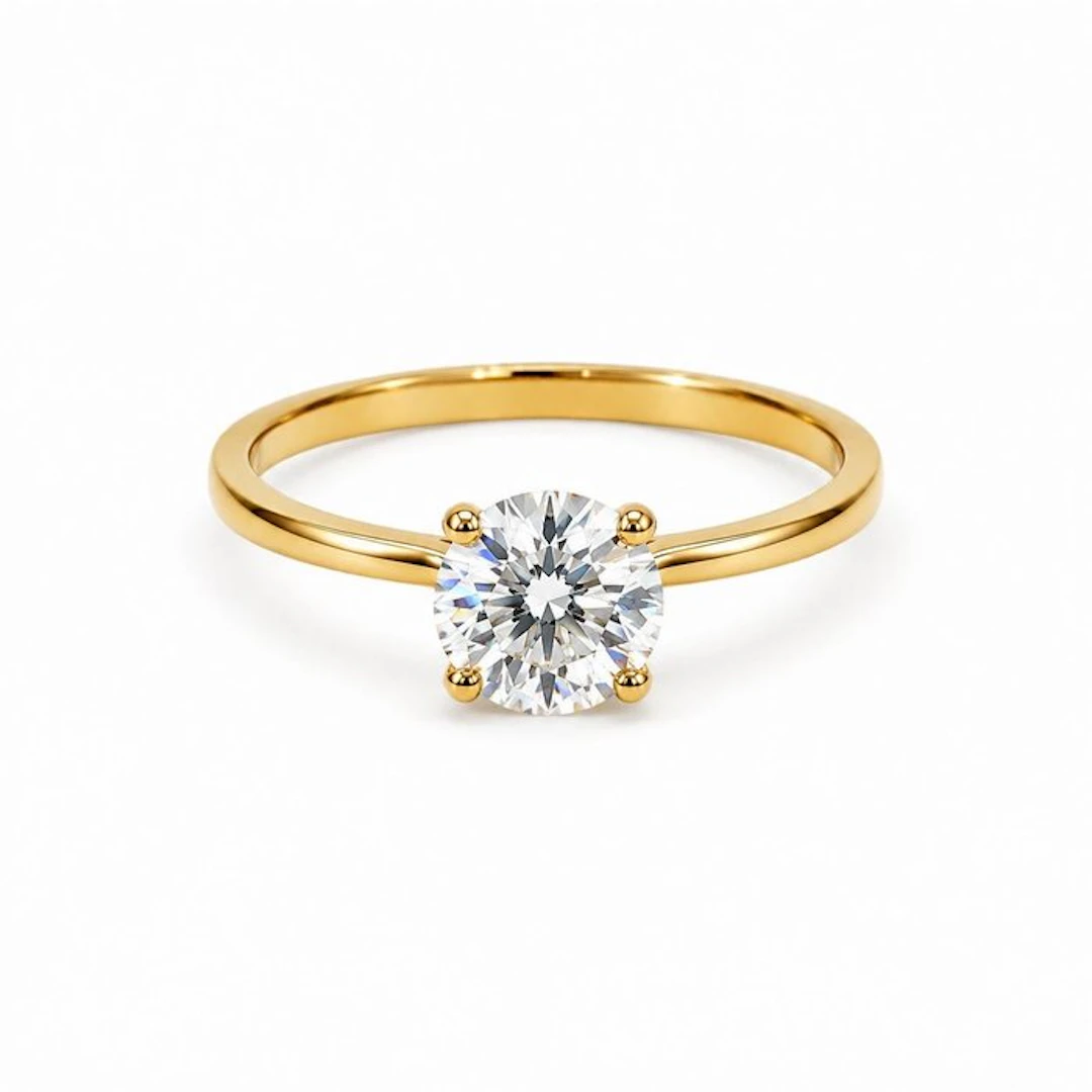 No reserve price - Ring - 14 kt. Yellow gold - 1.00ct. tw. Diamond (Lab-grown)
