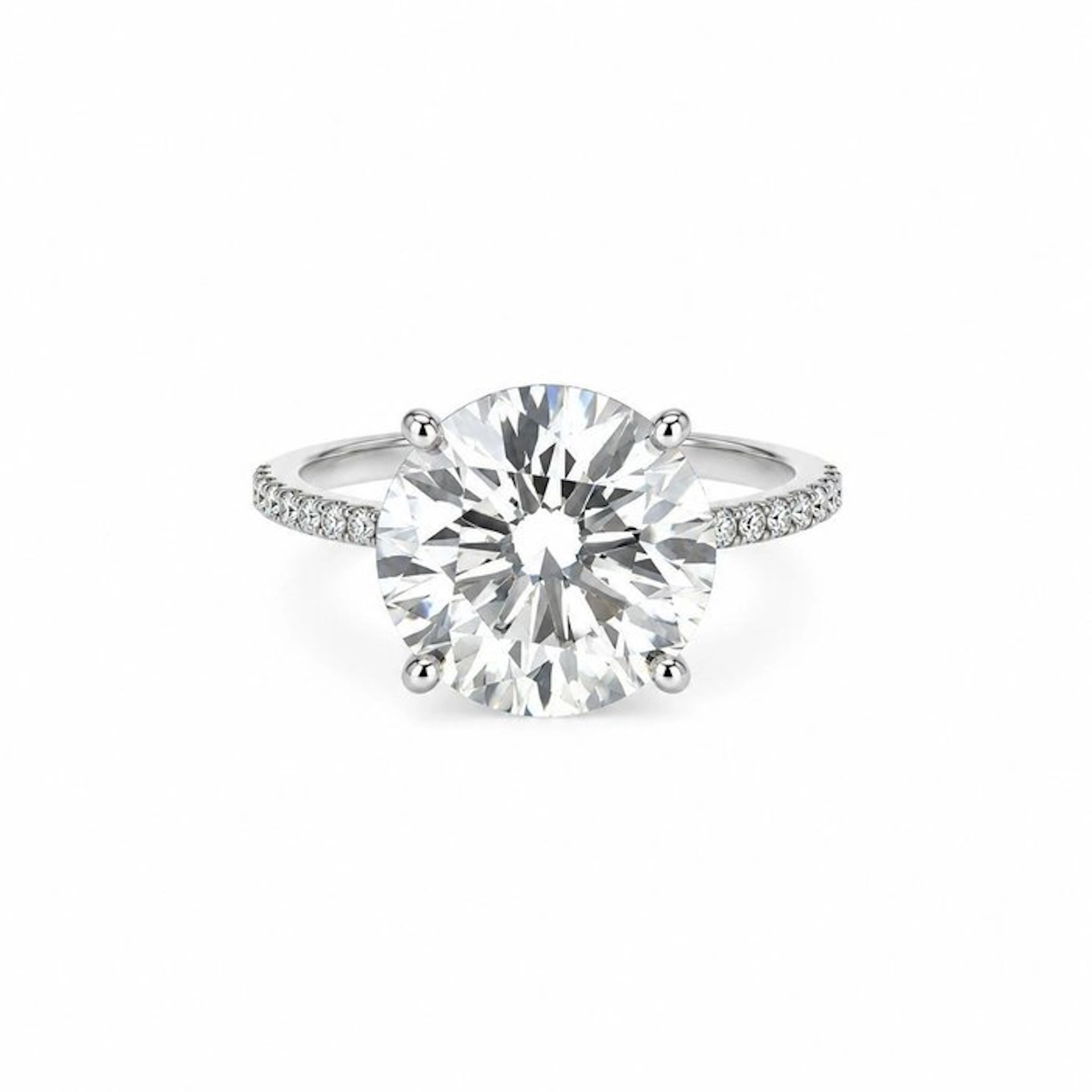 Ring - 14 kt. White gold - 8.36ct. tw. Diamond (Lab-grown) - Diamond