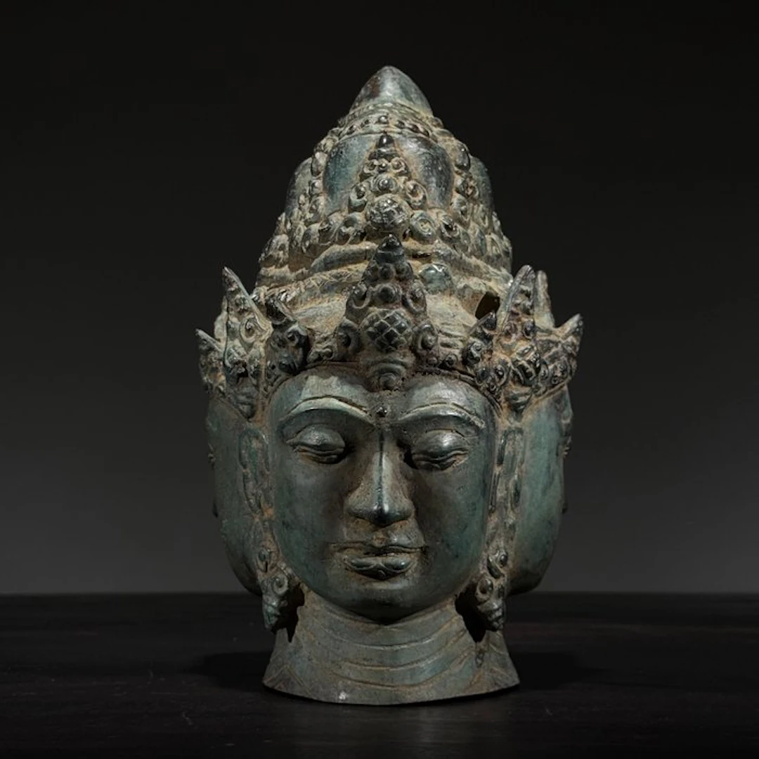 Sculpture, NO RESERVE PRICE - Three Faces, One Self - 22 cm - Bronze