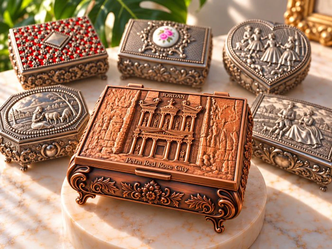 Jewellery box (6) - Jordan - Japan - Alloy - 1970 Copper - Metal
