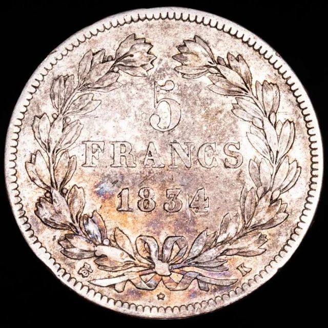 France. Louis Philippe I. 5 Francs 1834-K, Bordeaux (No reserve price)