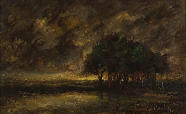 Henk Bies (1928-2006) - Aan de rand van de peel