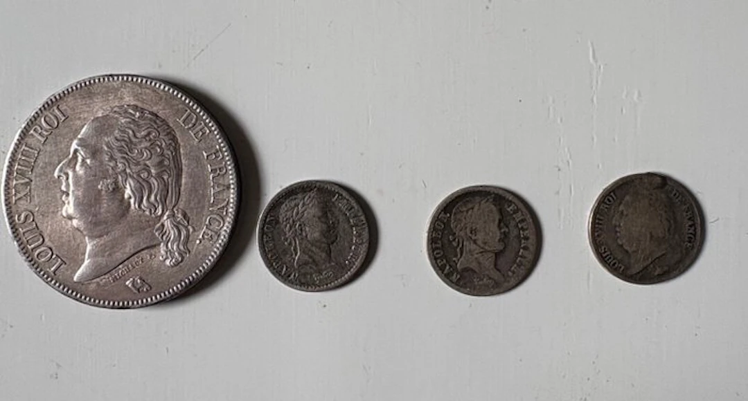 France. Lot de 4 monnaies en argent, 1808/1824 (No reserve price)