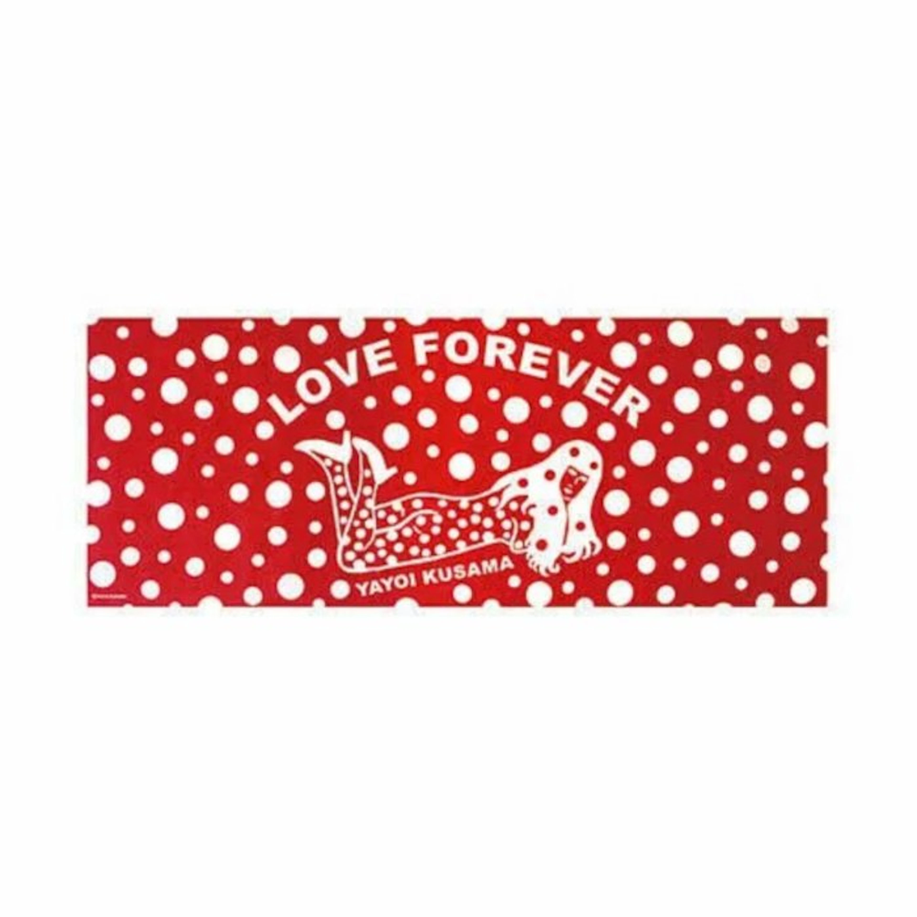 Yayoi Kusama (1929-2026) (after) - Tenugui LOVE FOREVER (Red)