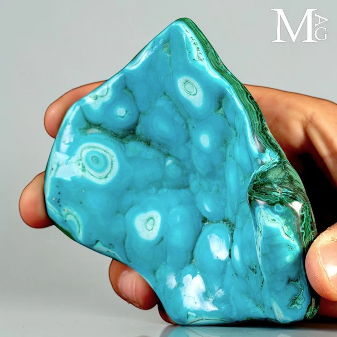 Vibrant Botryoidal Chrysocolla with Mesmerizing Polished...