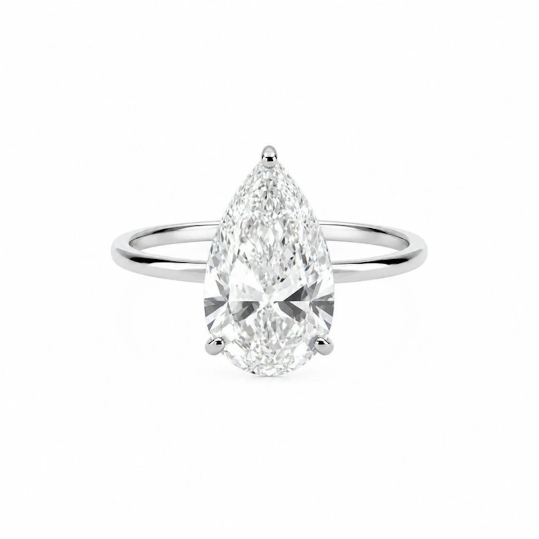 No reserve price - Ring - 14 kt. White gold - 4.03ct. tw. Diamond (Lab-grown)