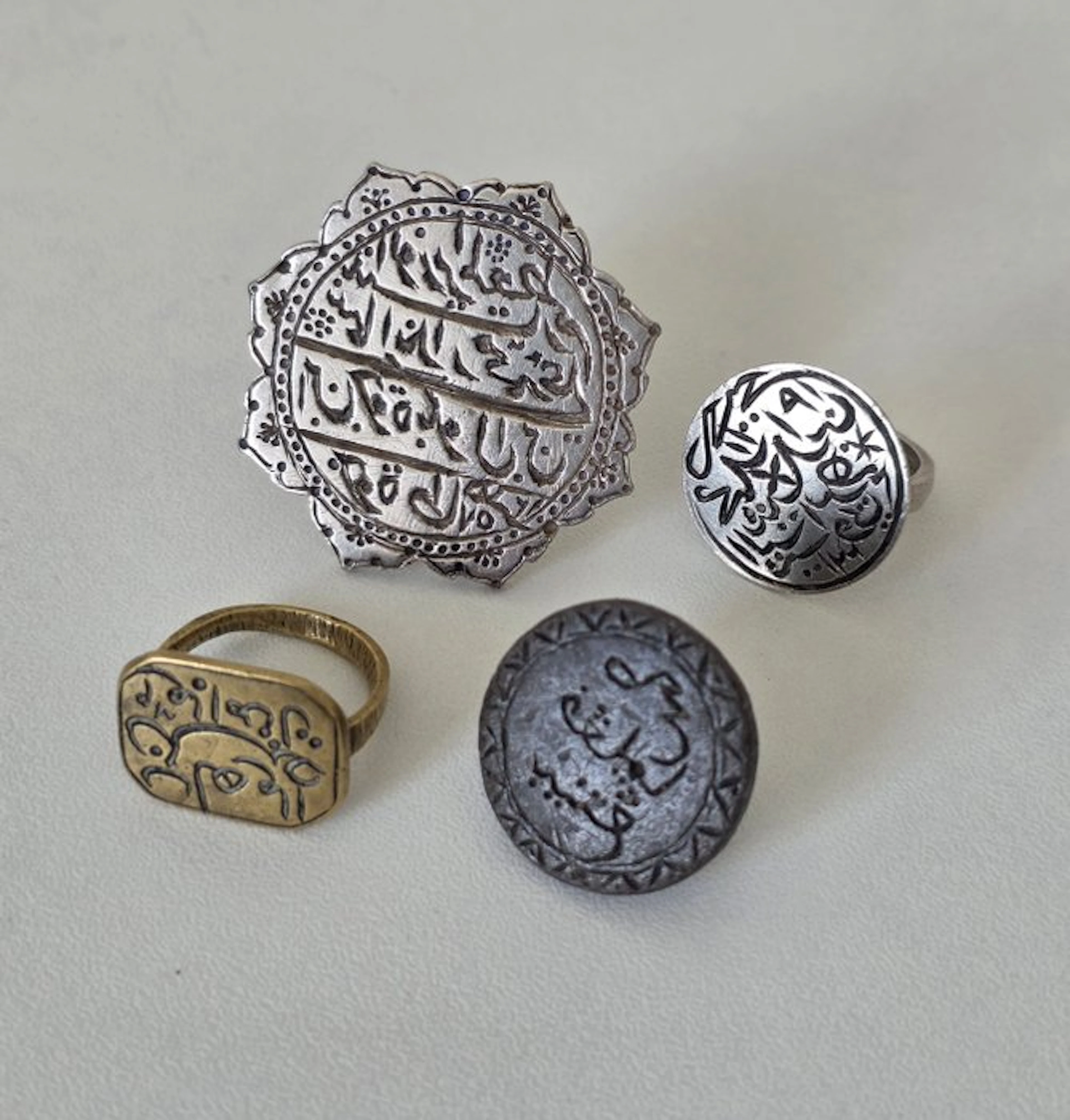 4 pieces Antique silver stamps - Ottoman