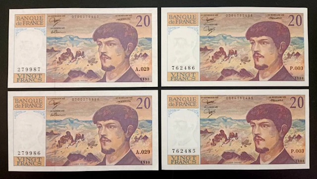 France. - 4 x 20 Francs - 1980/1990 (No reserve price)