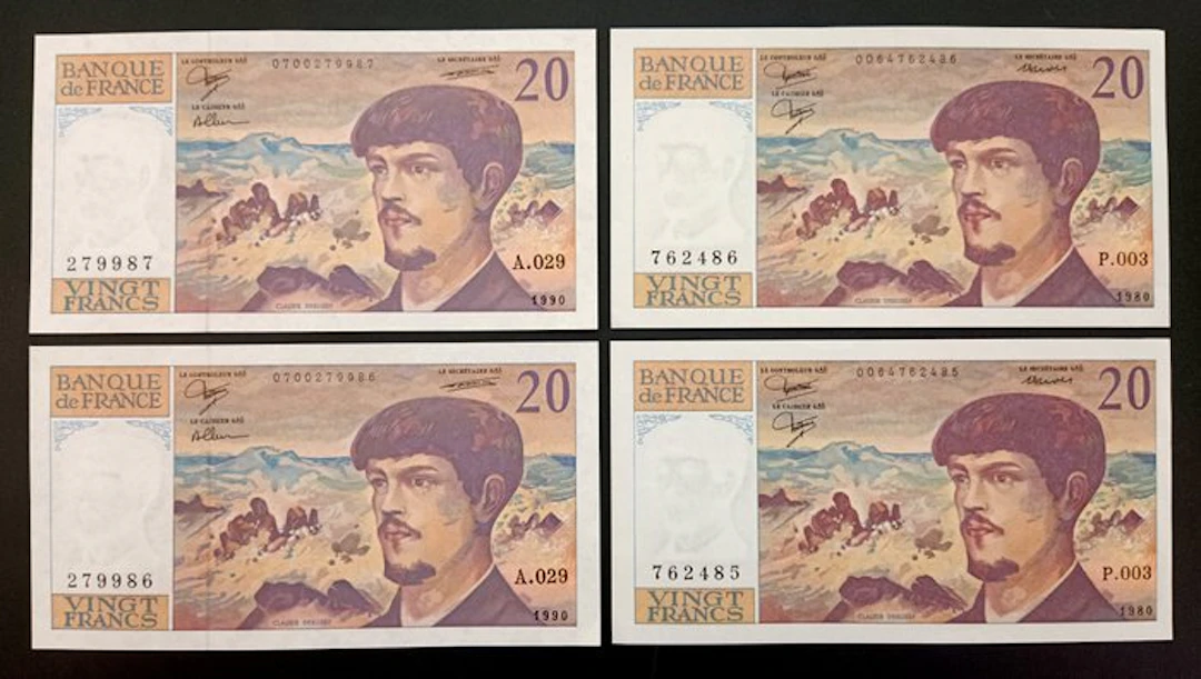 France. - 4 x 20 Francs - 1980/1990 (No reserve price)