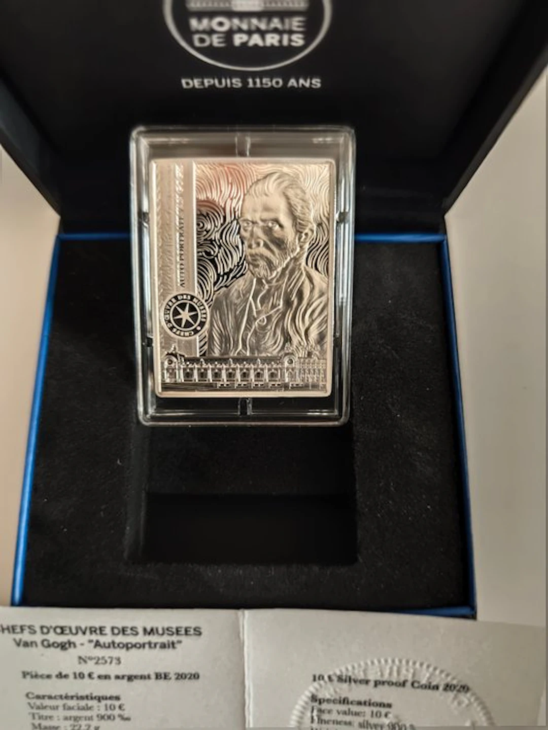 France. 10 Euro 2020 "Autoportrait - Van Gogh" Proof (No reserve price)