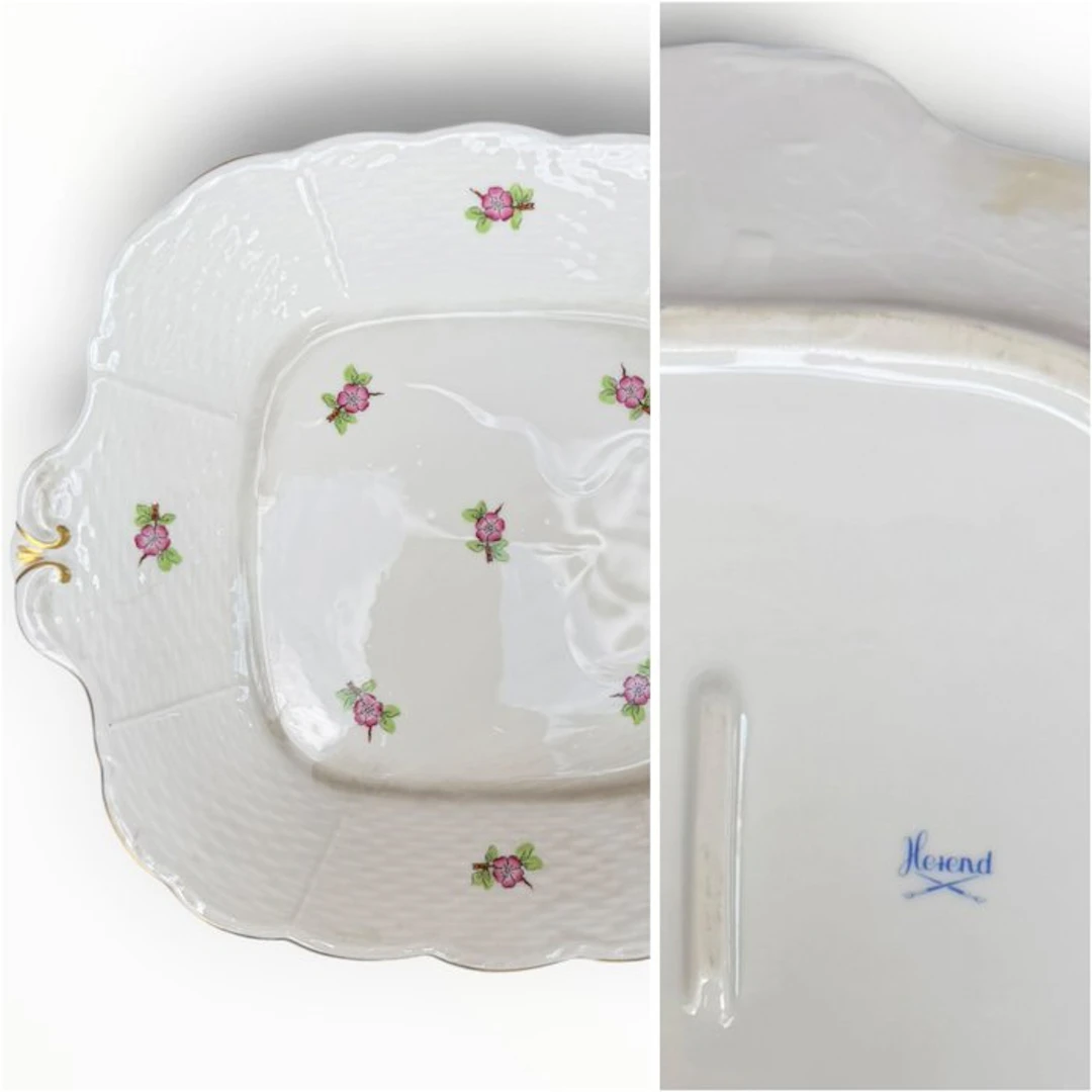 Herend - Plate (2) - Porcelain - Herend plates with handles.