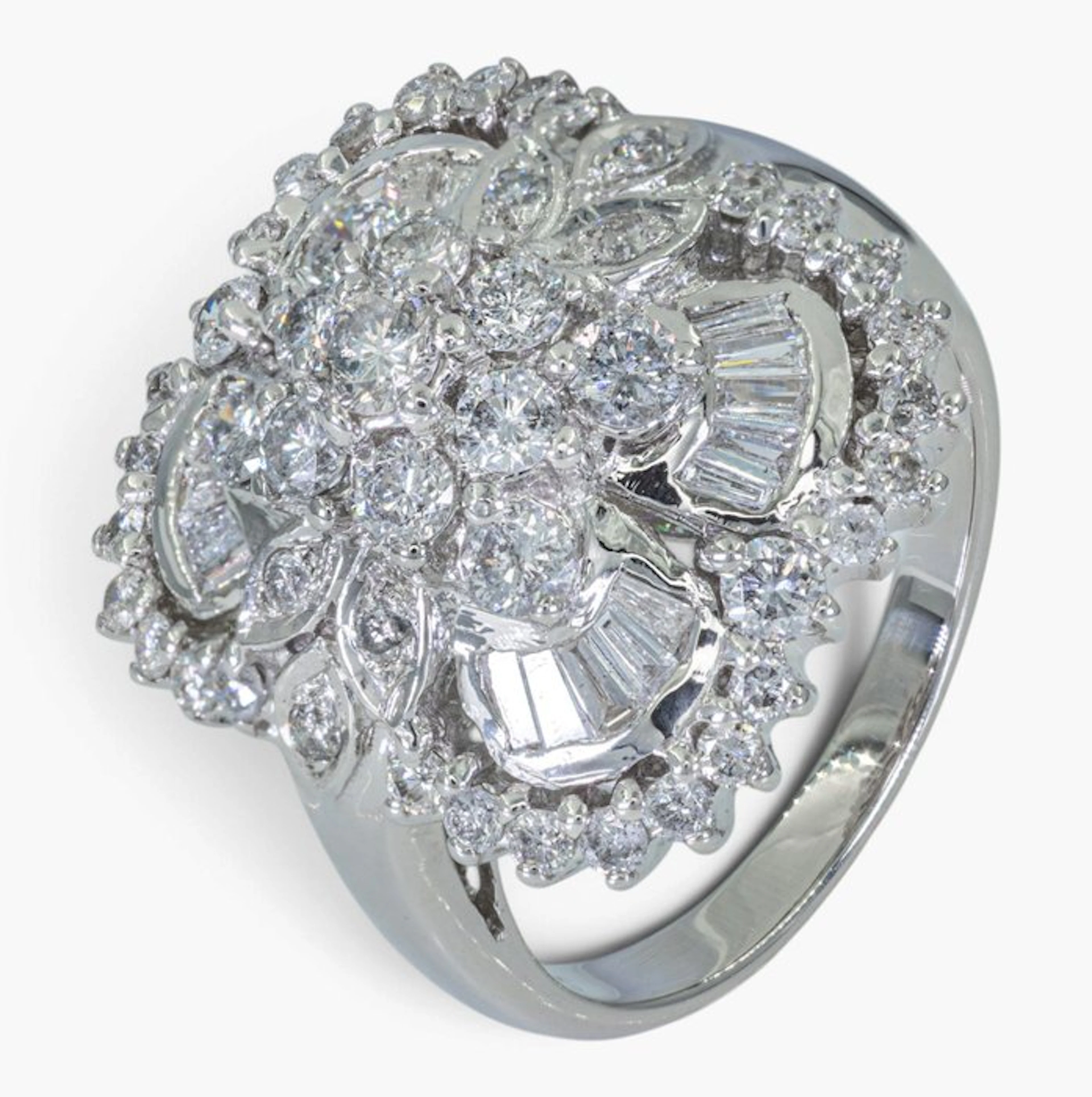No reserve price - Ring - 14 kt. HRD, White gold - 1.45ct. tw. Diamond