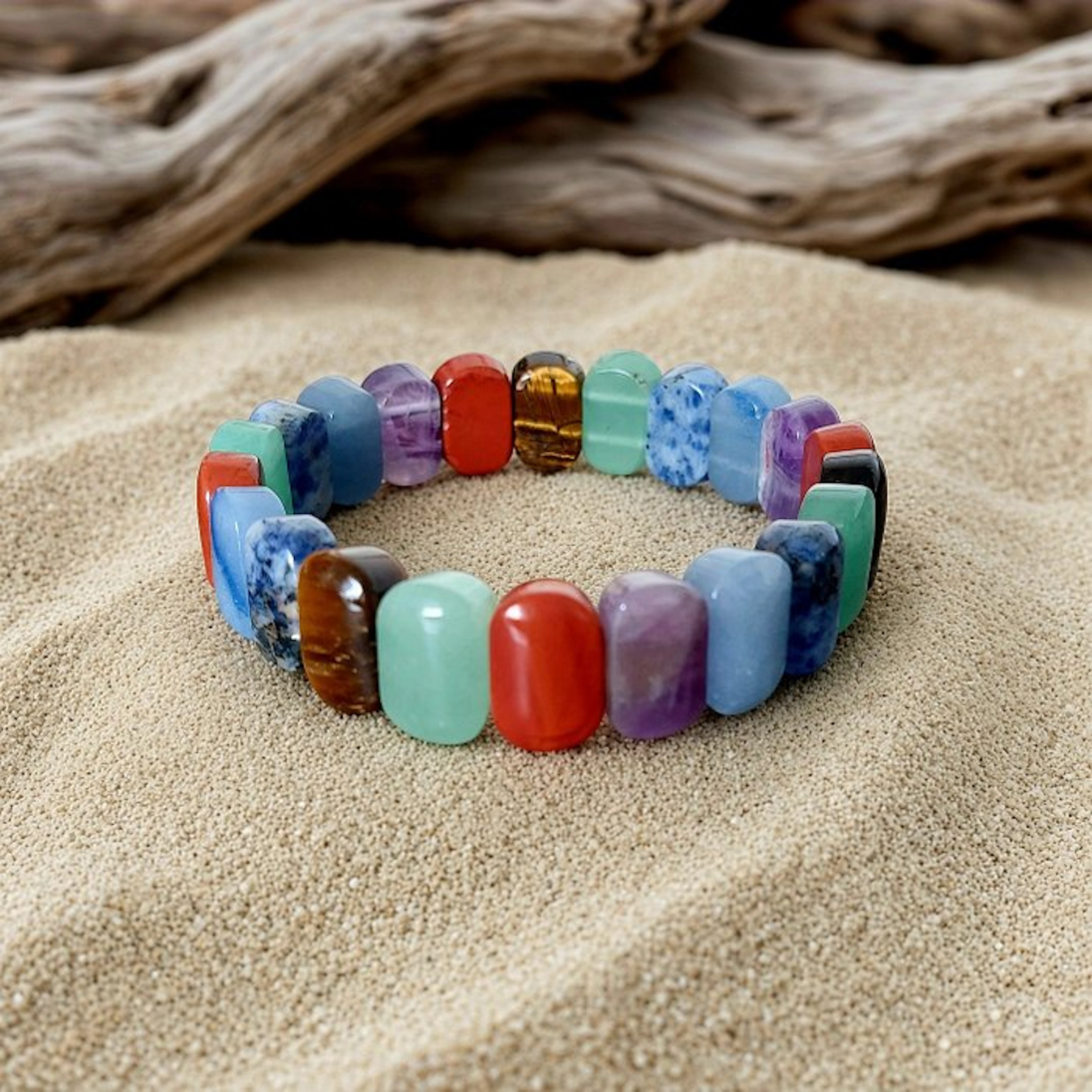 Elegant multicolored 7-chakra bracelet