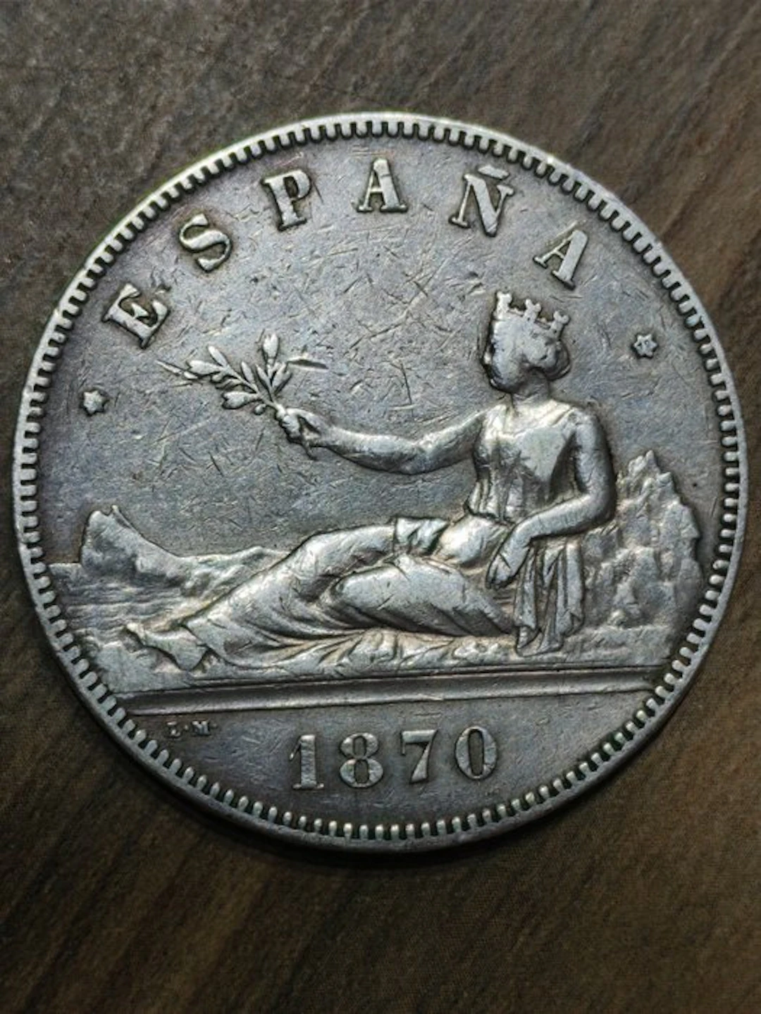 Spain. gobierno provisional. 5 Pesetas 1870 (No reserve price)