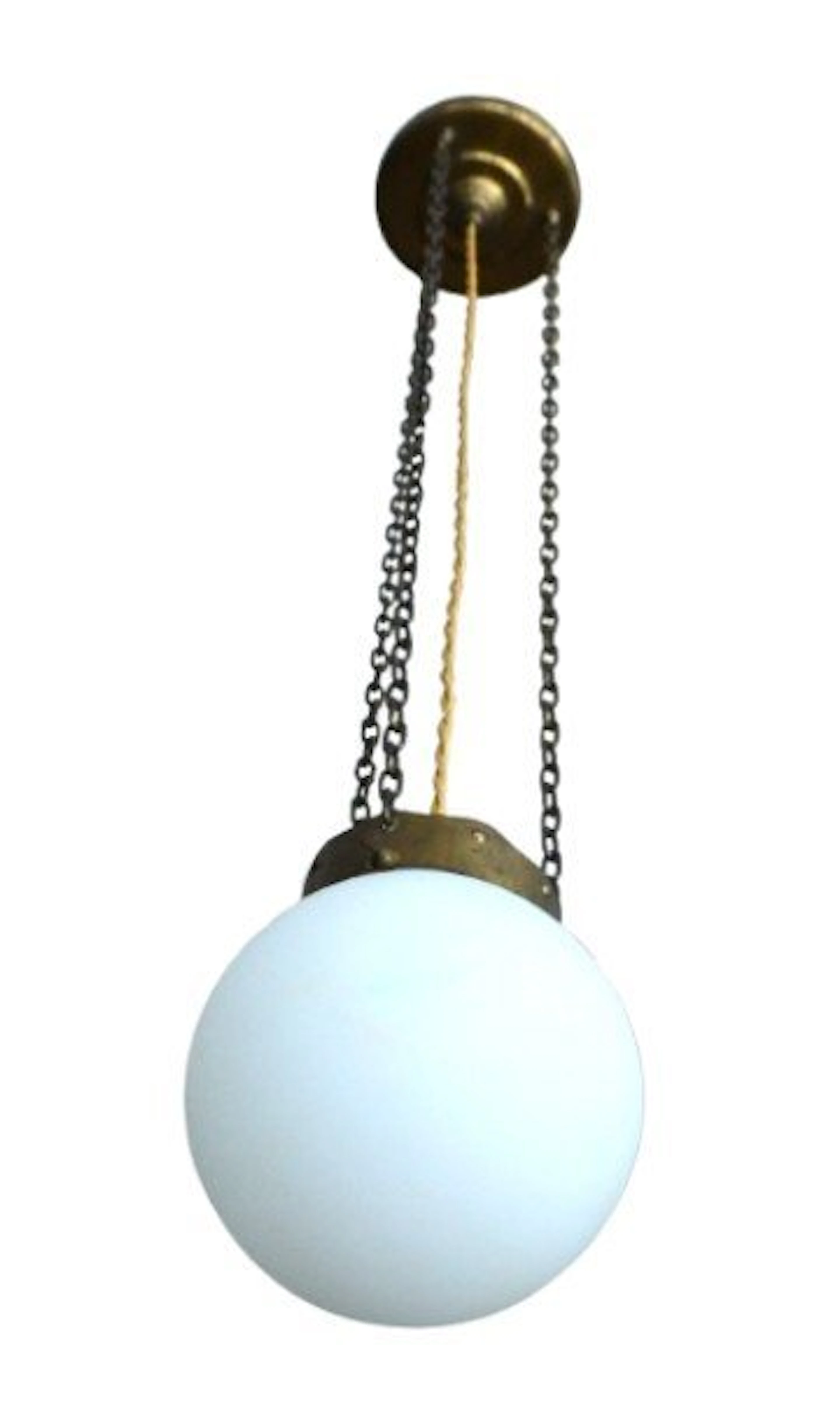 In the manner of Josef Hoffmann - Ceiling lamp - Brass, Glass