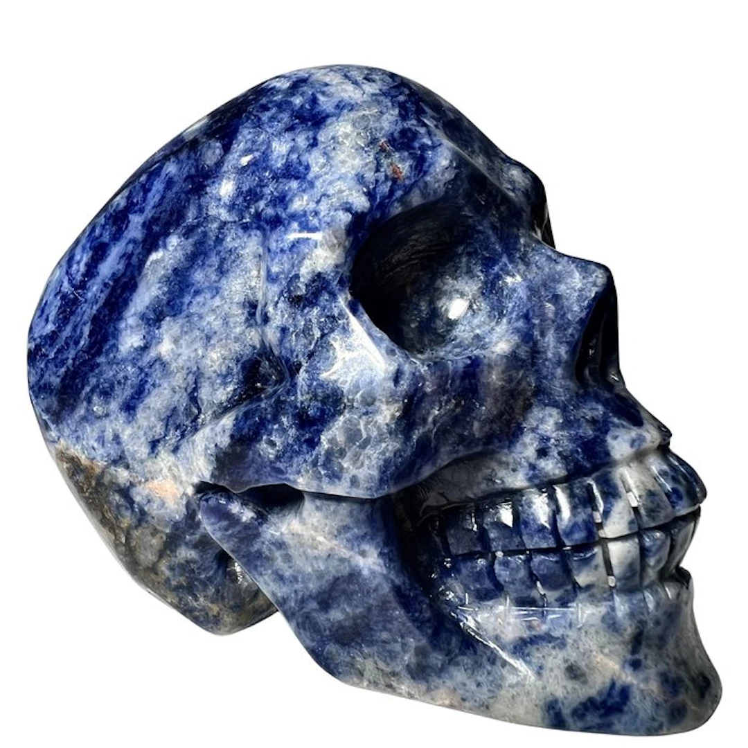 Premium Soladite skull Carving - Height: 80 mm - Width: 100 mm- 760 g - (1)