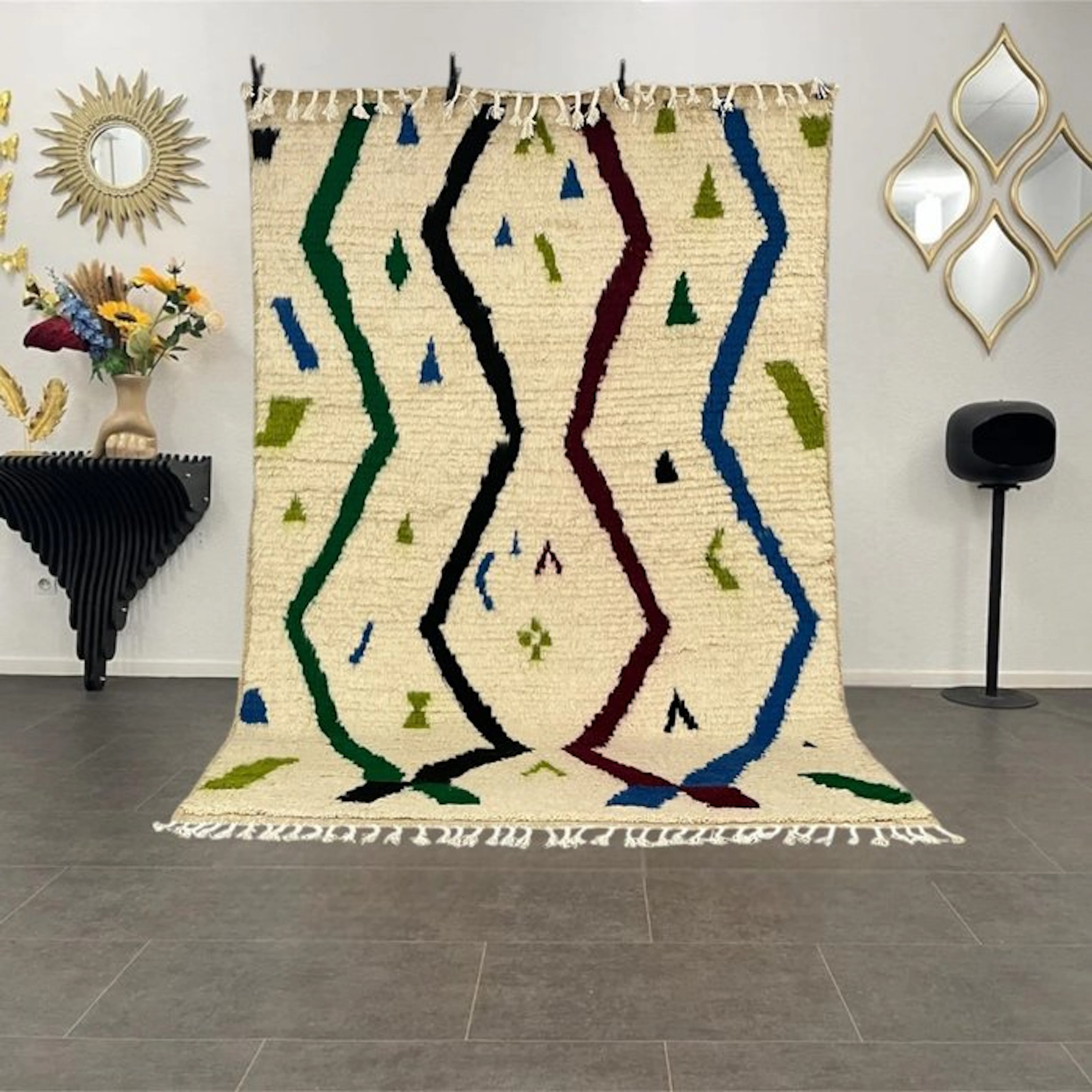 Berber, Colored Moroccan wool rug - Carpet - 239 cm - 160 cm - Handmade