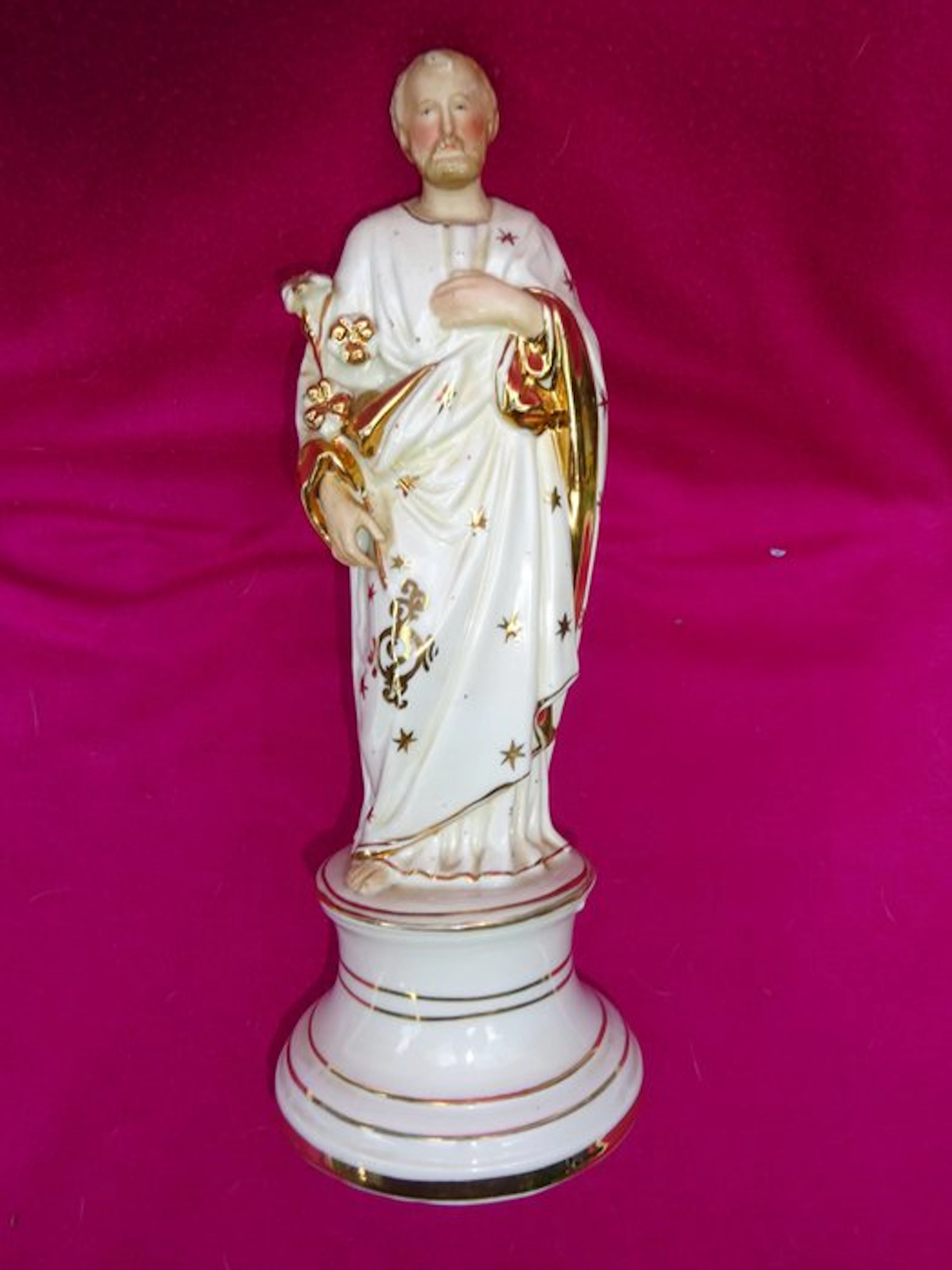 Figurine - Saint Jozef met Lelies - 27,5 cm - Porcelain
