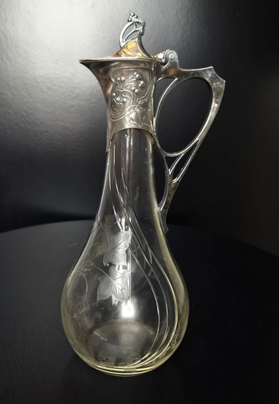 WMF / Geislingen - Jug - Antique Art Nouveau Claret Jug – Etched Glass