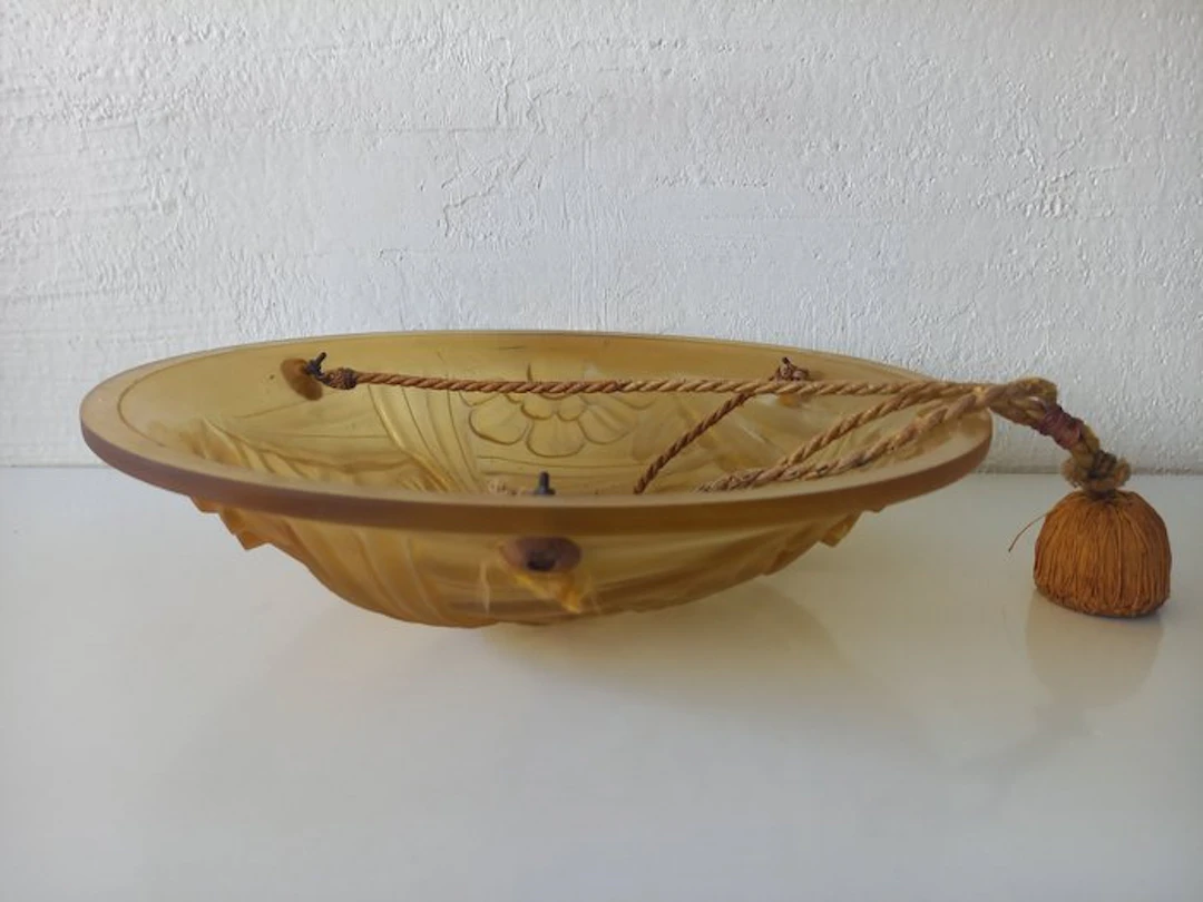 Degué - David Guéron - Ceiling lamp - Glass - Stunning amber basin