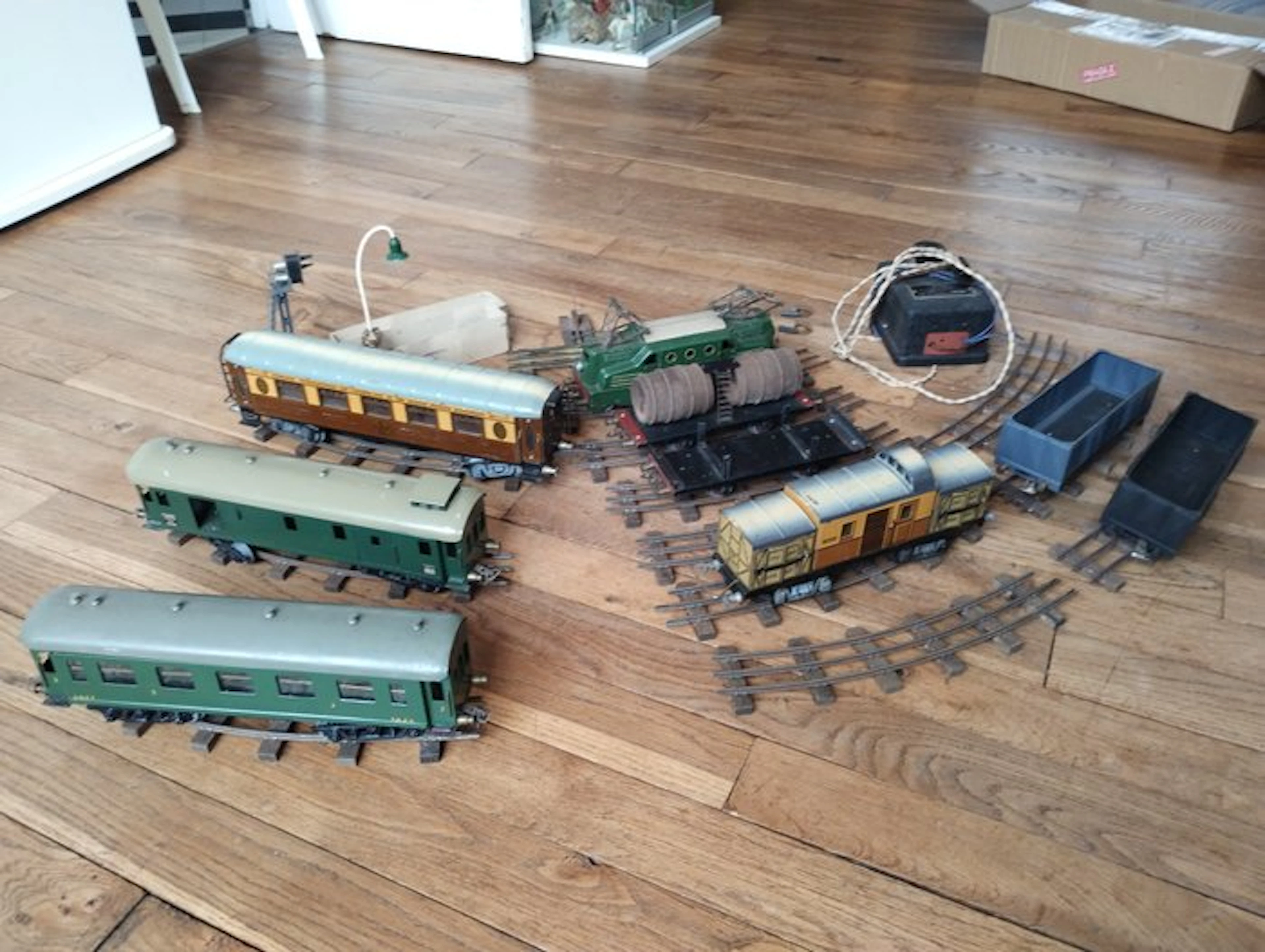 Bing Paris 0 - Train set (12) - Vintage French tinplate/O gauge train set