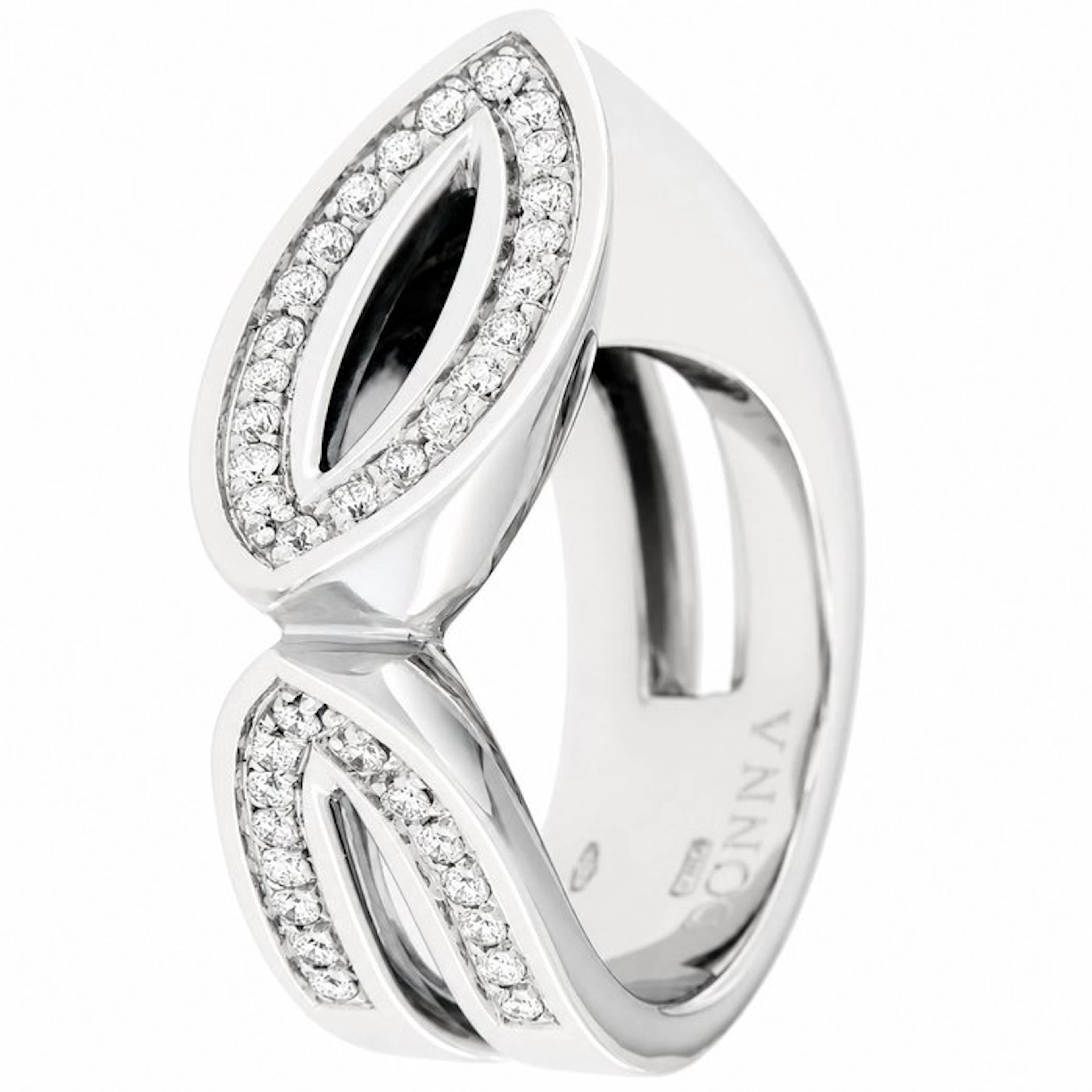 Ring - 18 kt. White gold - 1.04ct. tw. Diamond (Natural) - Made in