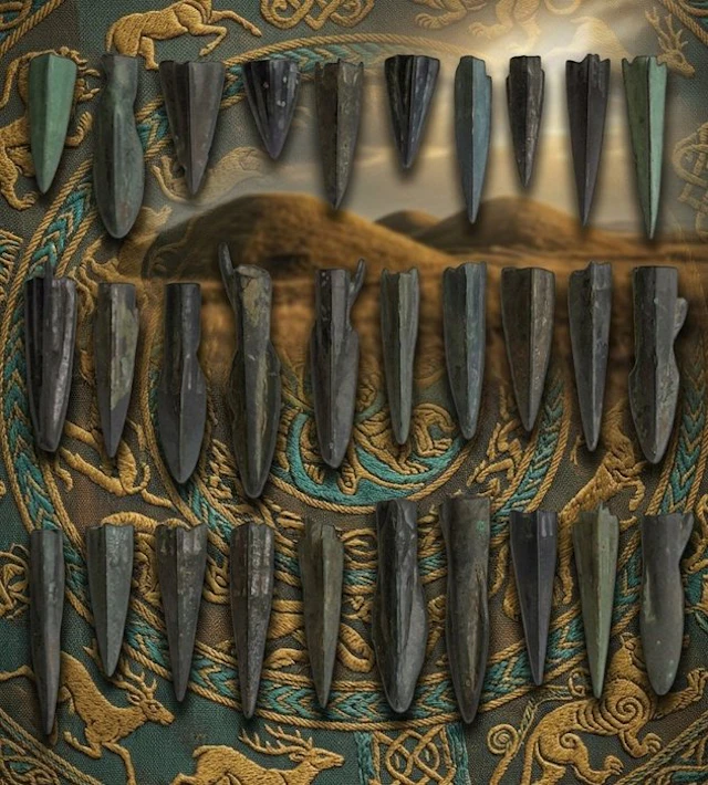 Scythian Bronze Collection of arrowheads -30 pcs.Good condition