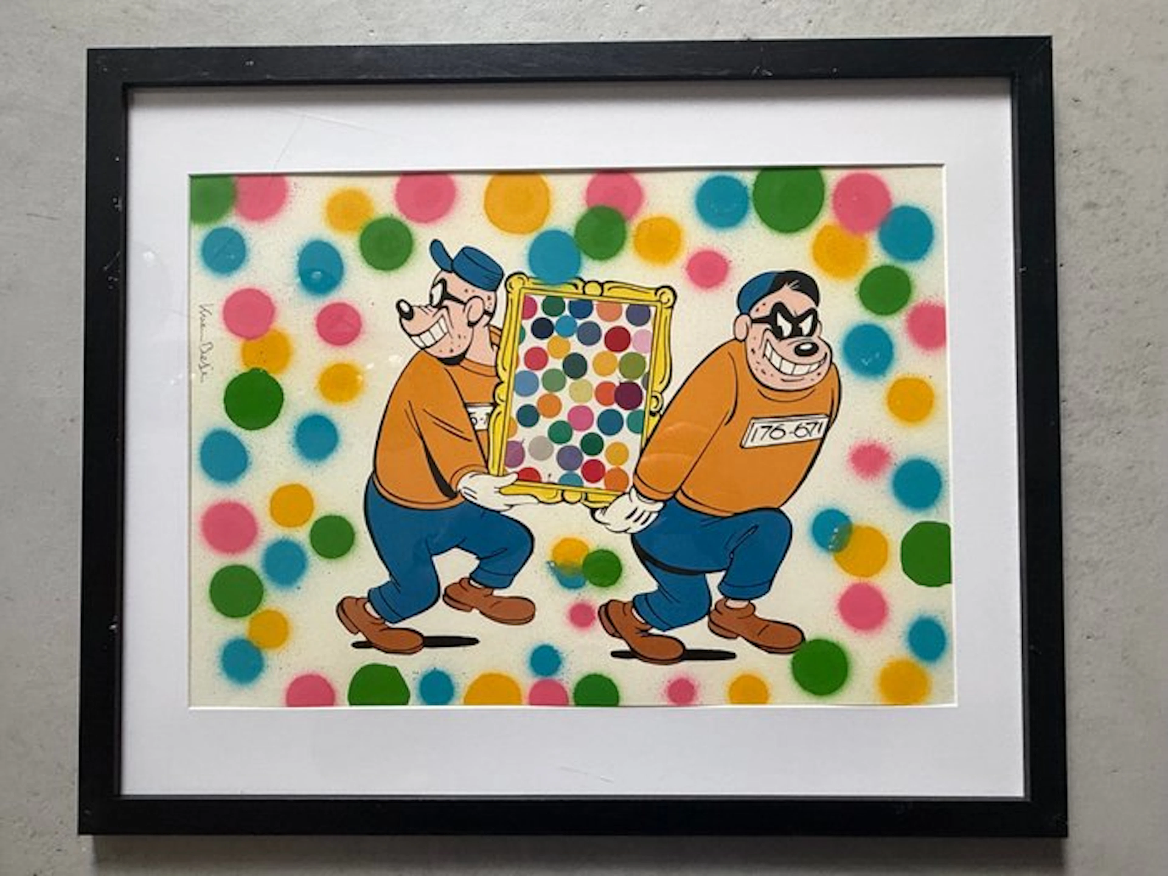 Koen Betjes (1992) - Beagle Boys stealing Hirst (handfinished print)