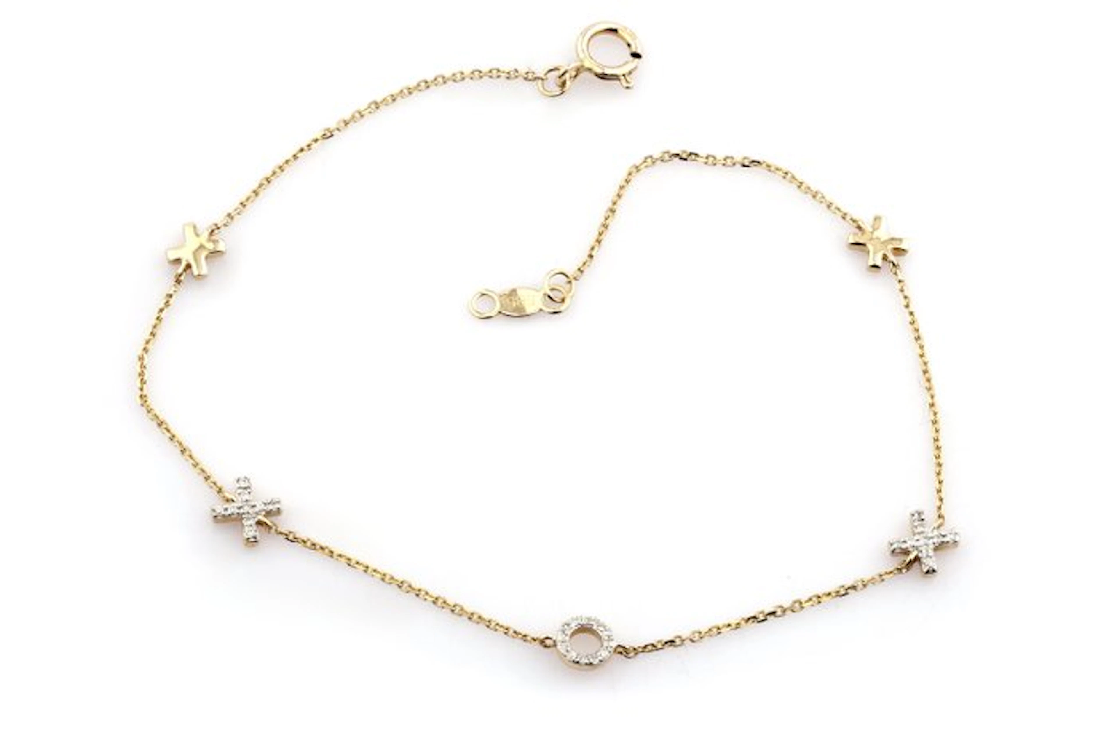No reserve price - Bracelet - 14 kt. Yellow gold - 0.05ct. tw. Diamond