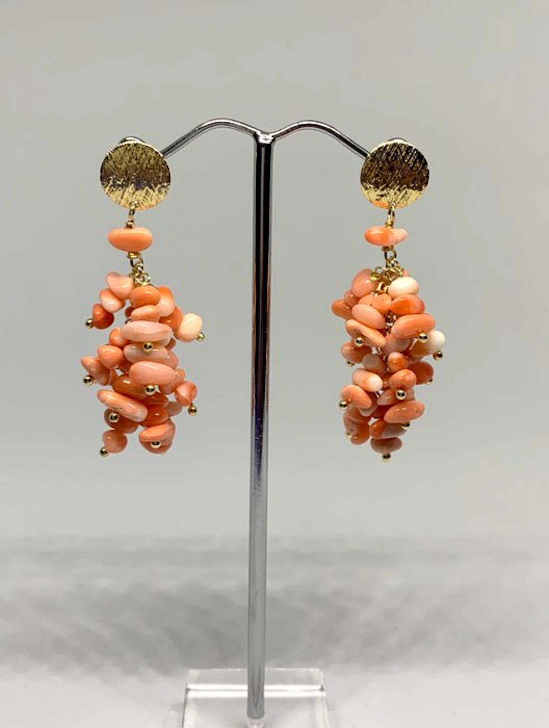 Coral - Silver - Earrings - pink coral