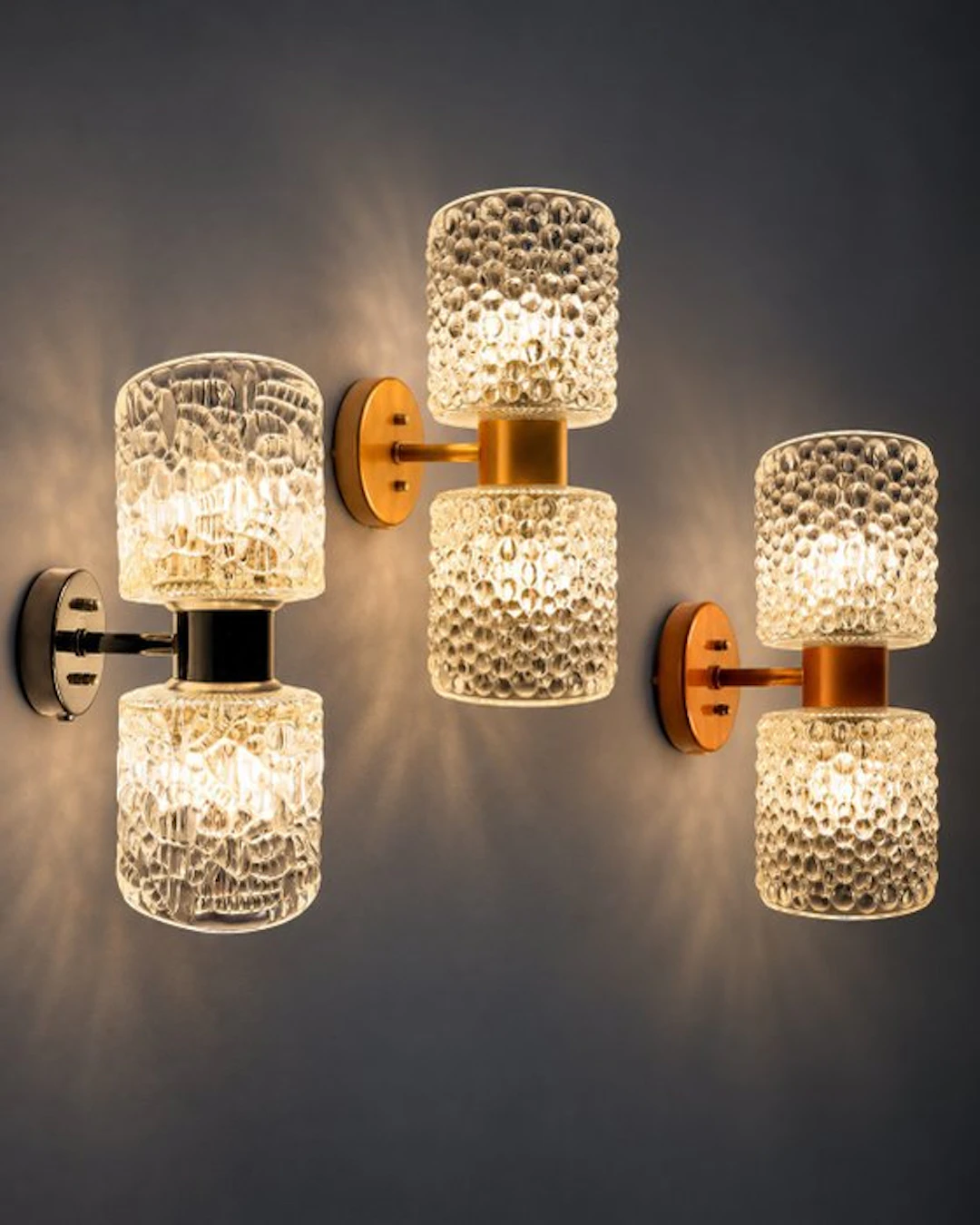 Raak Amsterdam - J.W. Bosman - Wall lamp (3) - Set 1960s Zonnewende - Glass