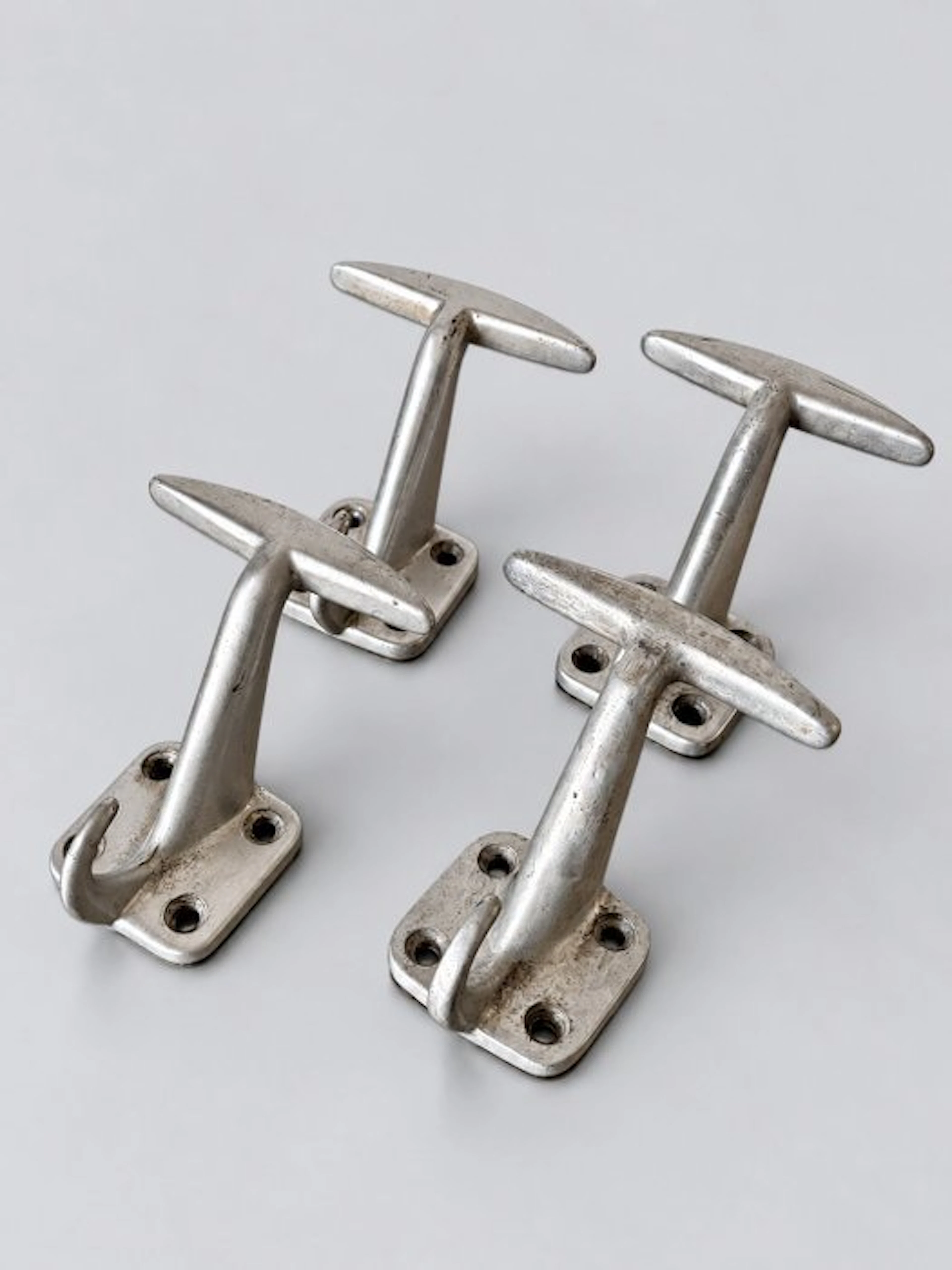 Coat rack - Aluminium - Set of four Solid Cast Aluminium Coat Hooks
