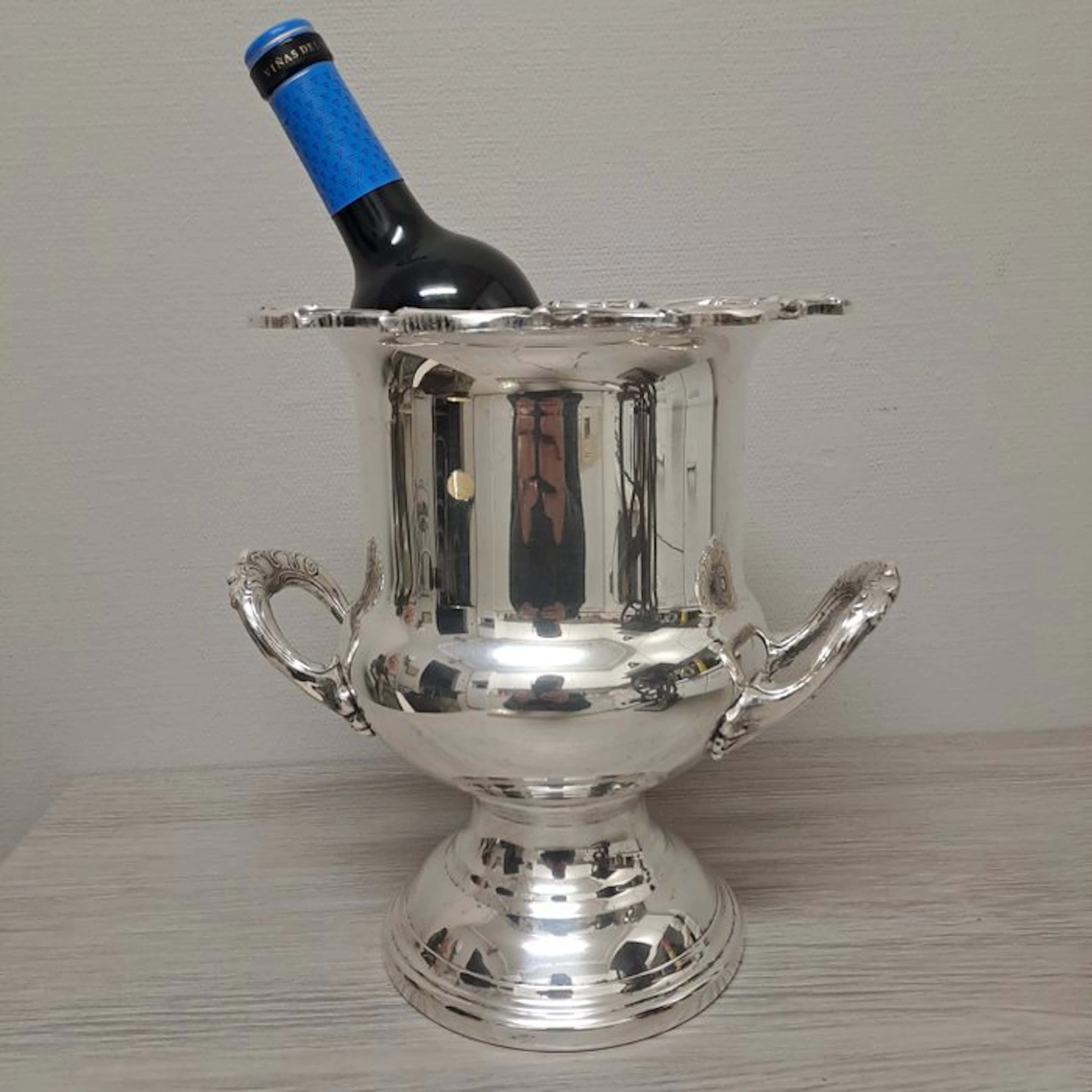 Wine cooler - silver-plated copper - Wine cooler with handles