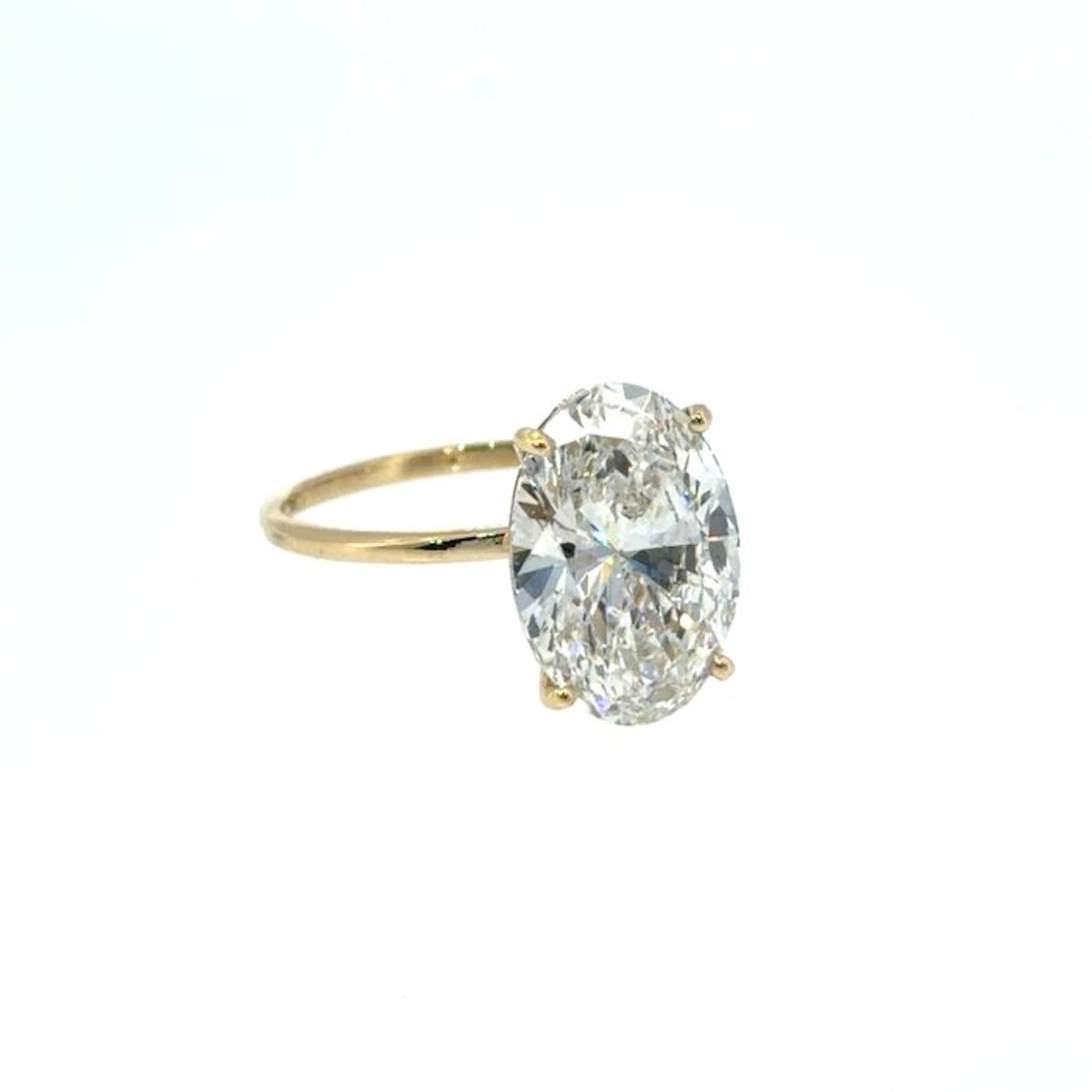No reserve price - Ring - 14 kt. Yellow gold - 4.01ct. tw. Diamond (Lab-grown)