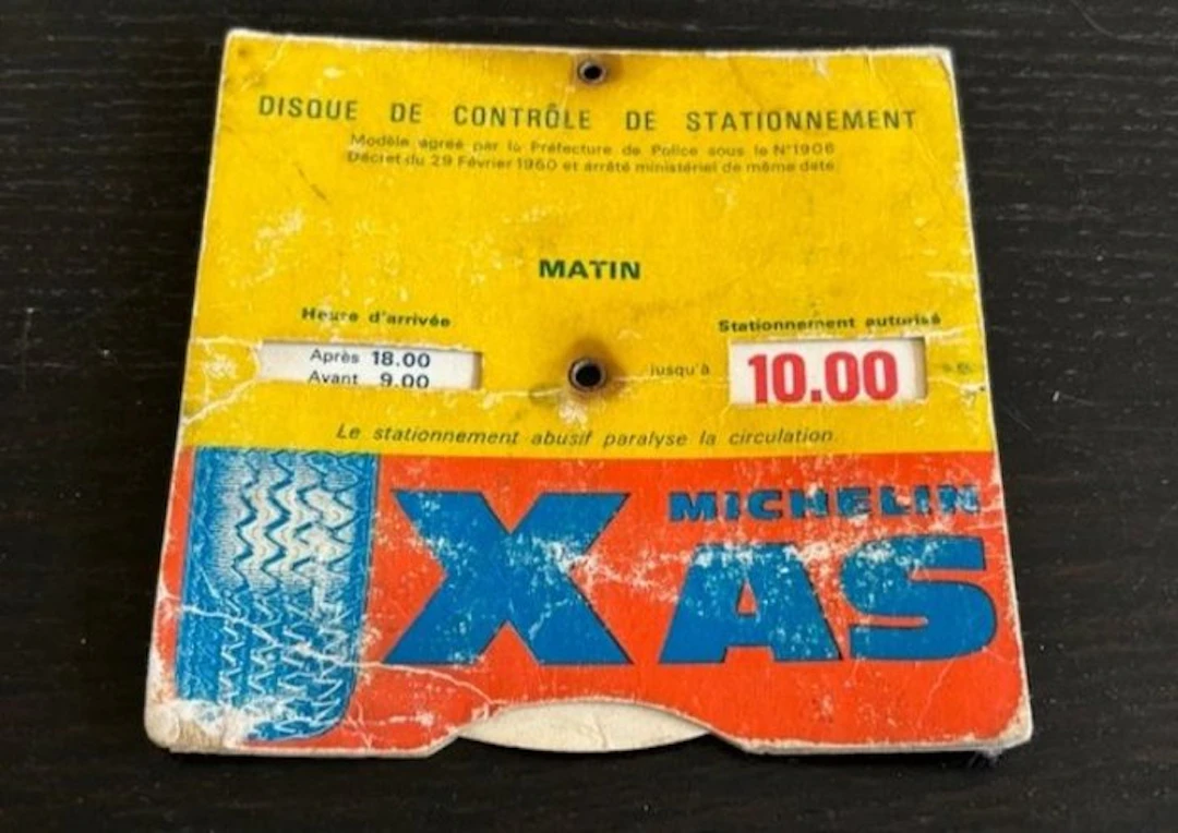 Time Schedule Marker - Michelin - Disco controllo sosta XAS - 1960