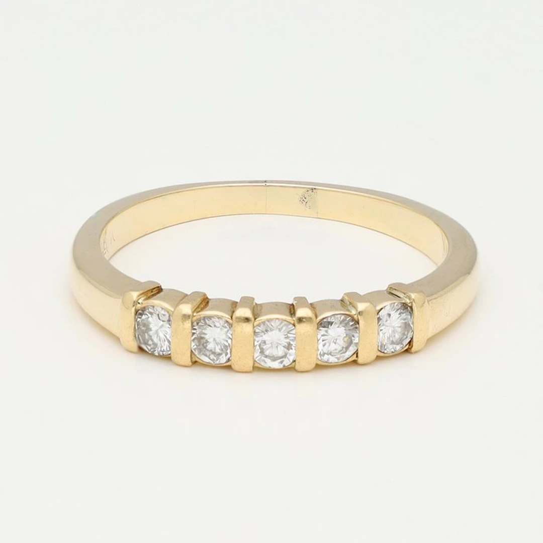 Ring - 14 kt. Yellow gold Diamond (Natural)