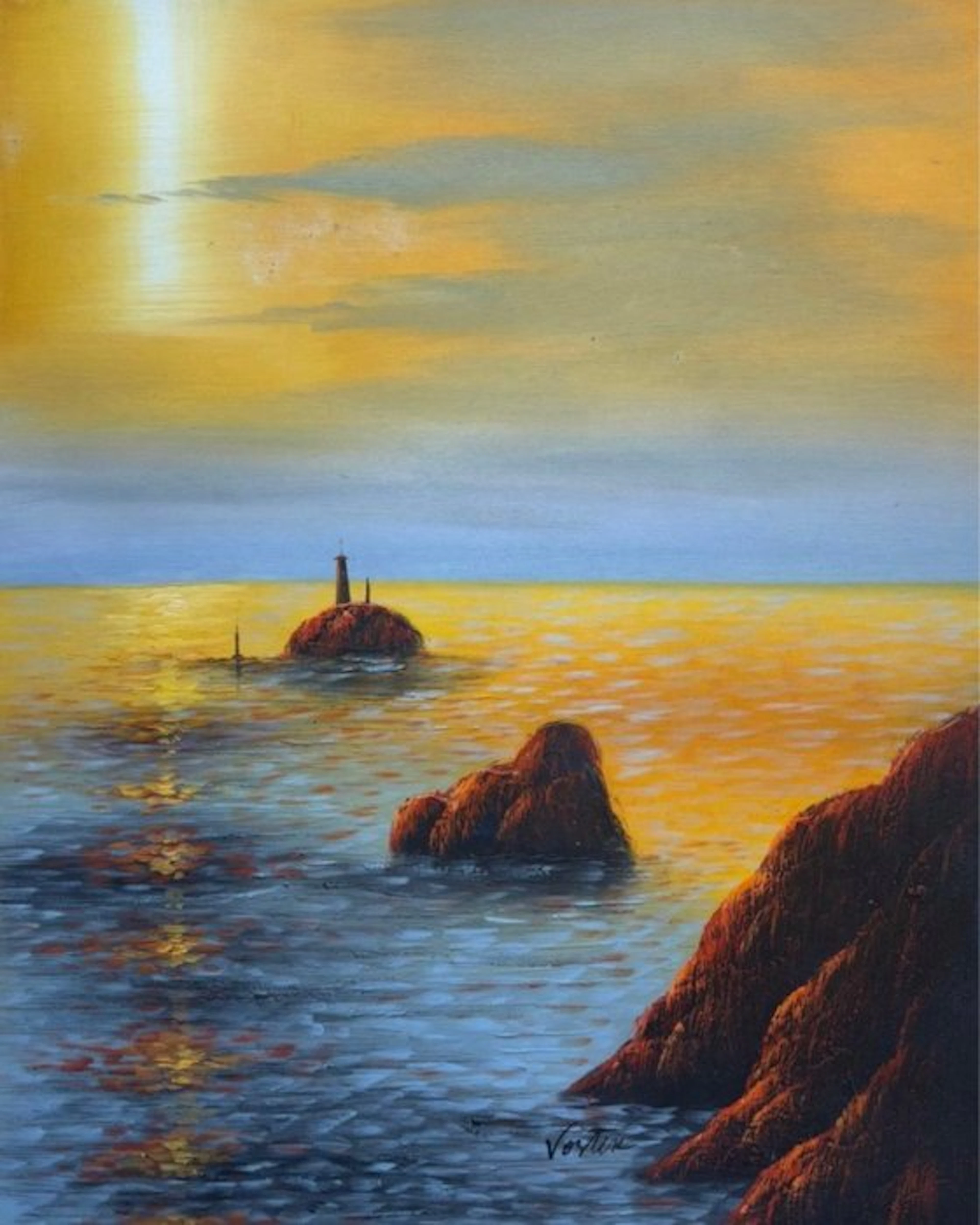 European school (XX) - Golden Sunset over the Sea