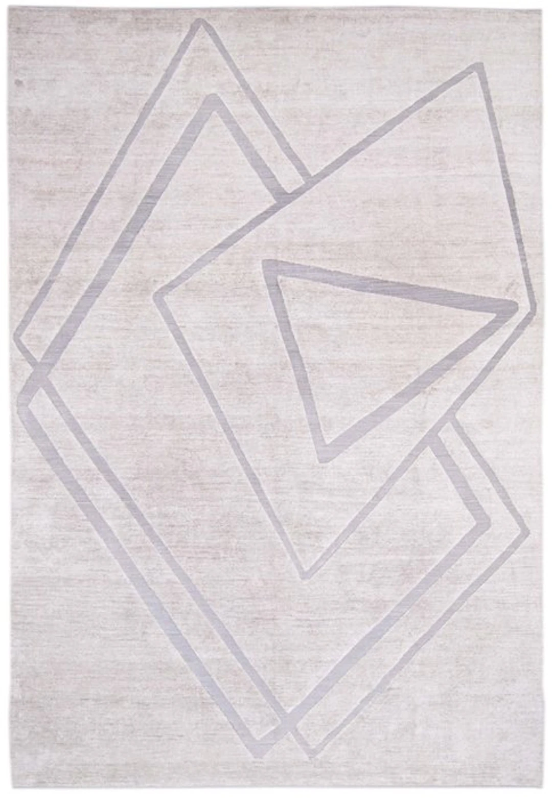 Hand-knotted designer rug made of bamboo-silk with a relief texture