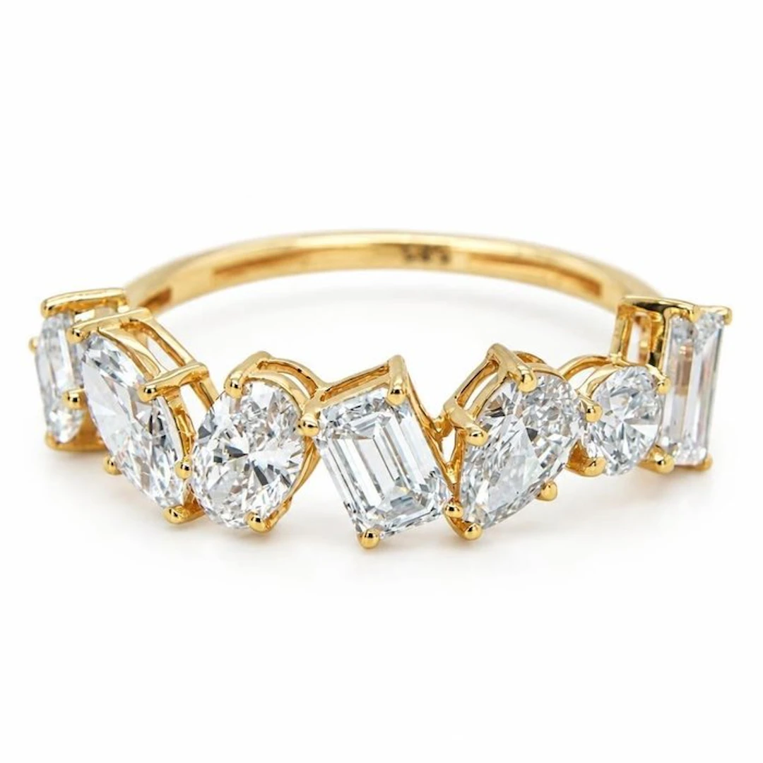 No reserve price - Ring - 14 kt. Yellow gold - 2.20ct. tw. Diamond (Lab-grown)