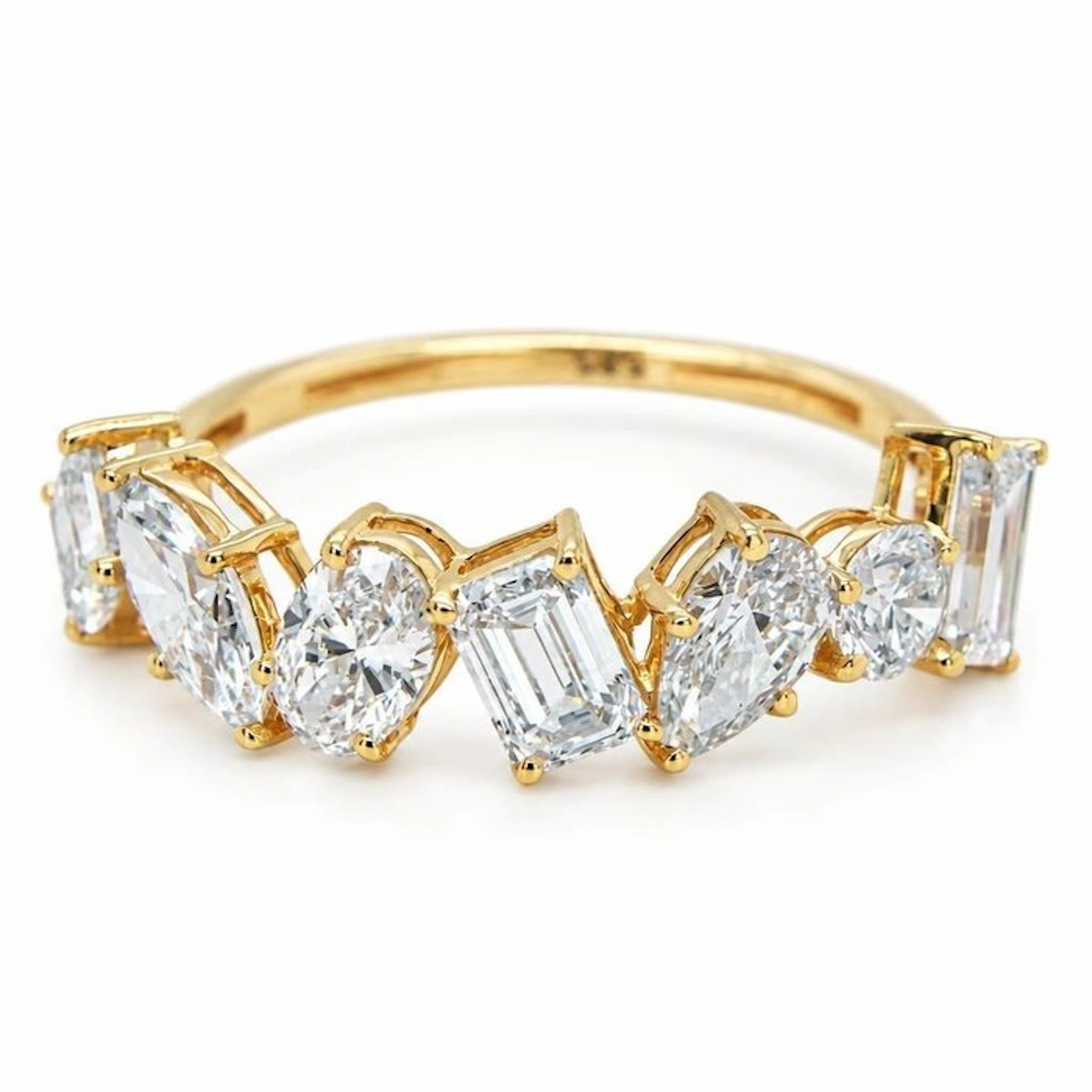 No reserve price - Ring - 14 kt. Yellow gold - 2.20ct. tw. Diamond (Lab-grown)